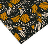 Contact paper 1401: A dramatic butterfly wing contact paper featuring bold hand-drawn monarch wings in mustard and cream tones on a deep black background, creating a moody and organic aesthetic.