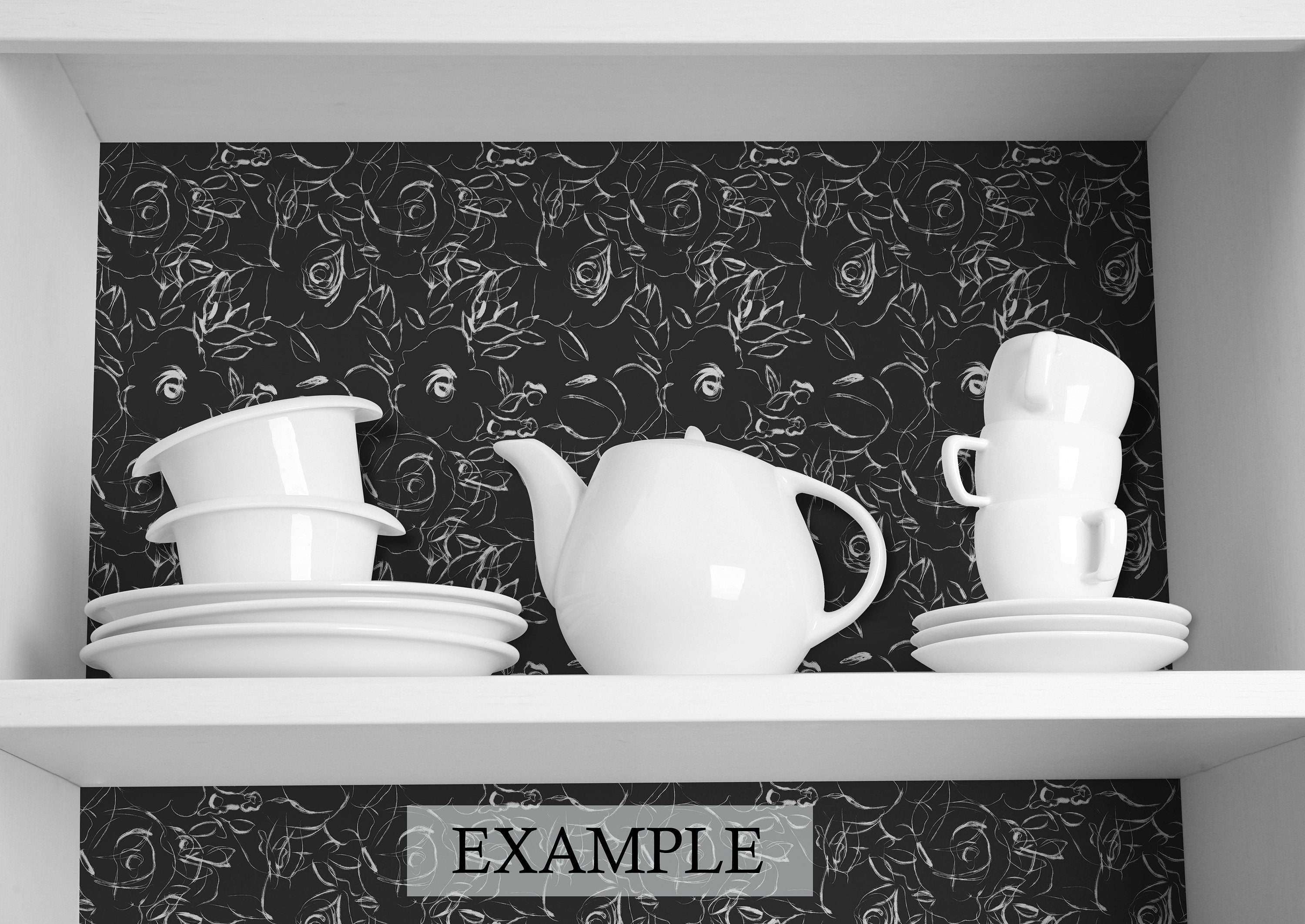 Dark Vintage Floral Contact Paper | Peel And Stick Wallpaper | Removable Wallpaper | Shelf Liner | Drawer Liner | Peel and Stick Paper 1640