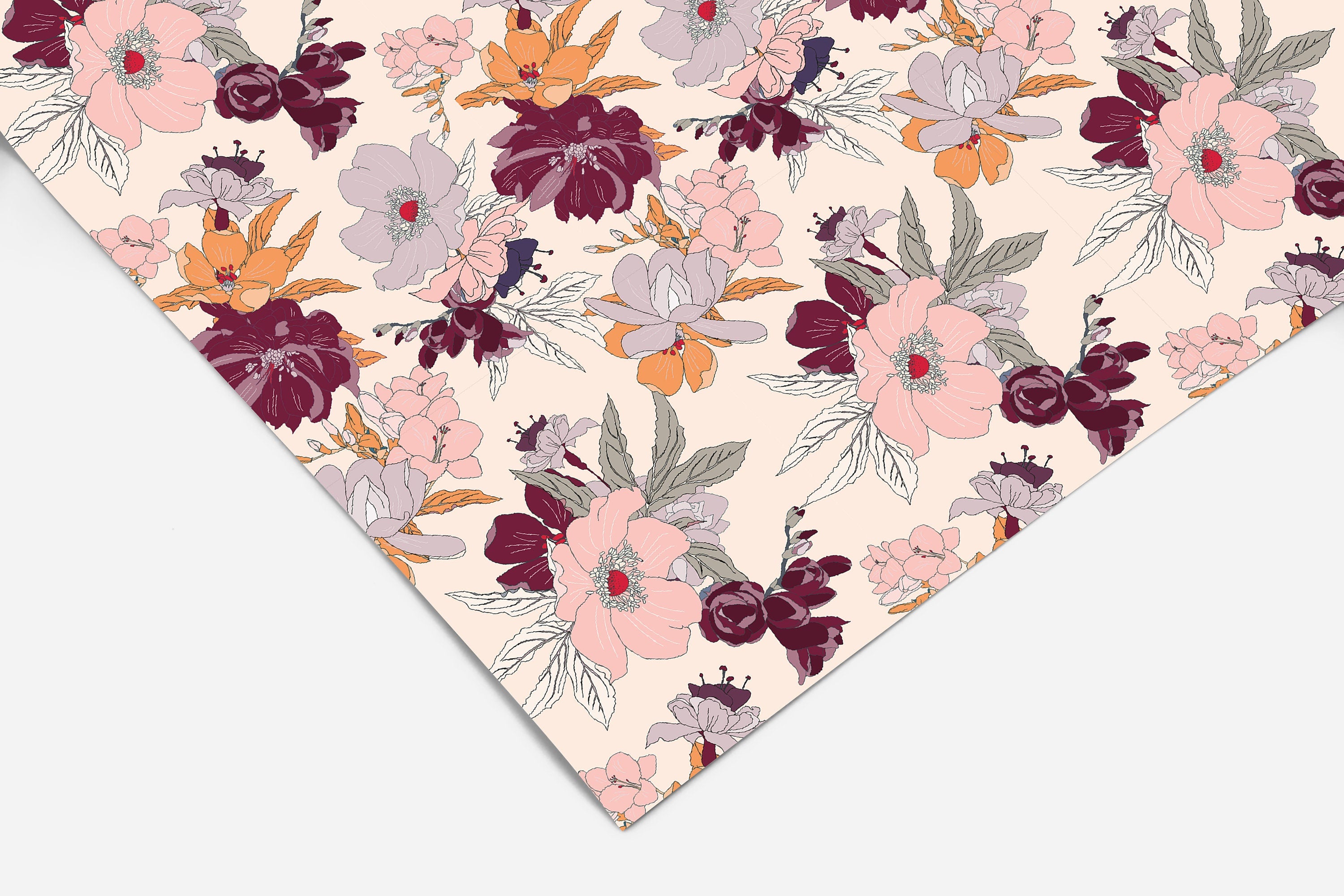 Floral Contact Paper | Peel And Stick Wallpaper | Removable Wallpaper | Shelf Liner | Drawer Liner | Peel and Stick Paper 70