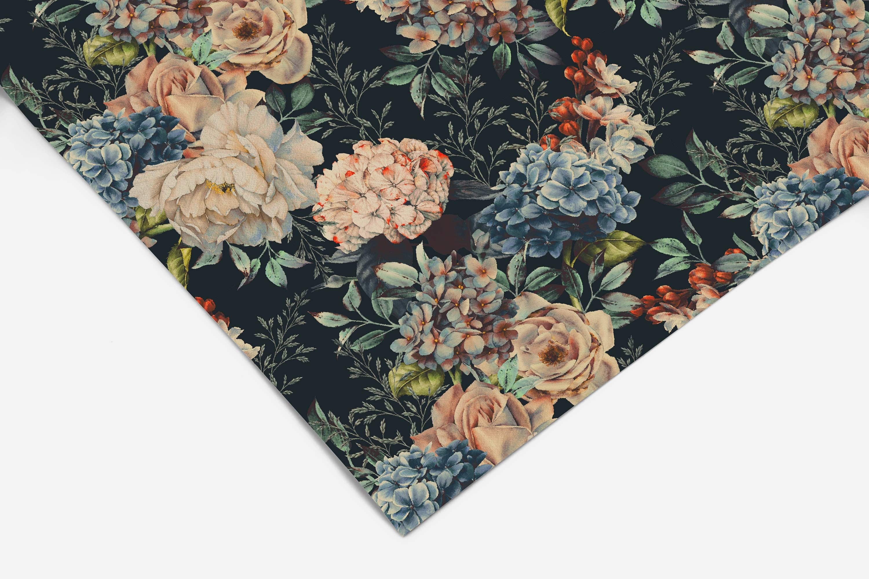 Dark Floral Contact Paper | Peel And Stick Wallpaper | Removable Wallpaper | Shelf Liner | Drawer Liner | Peel and Stick Paper 79