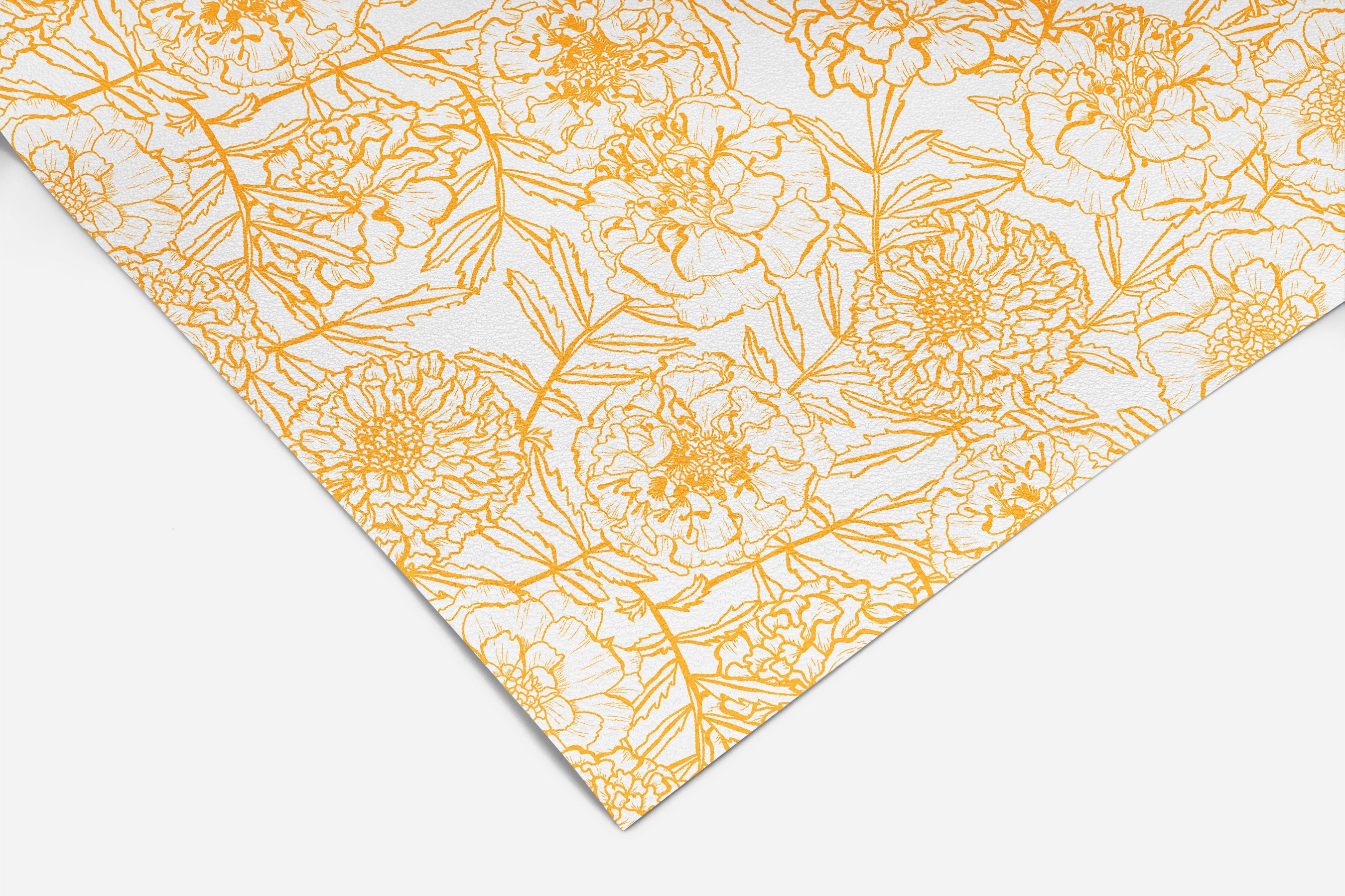 Yellow Outline Floral Contact Paper | Peel And Stick Wallpaper | Removable Wallpaper | Shelf Liner | Drawer Liner | Peel and Stick Paper 33