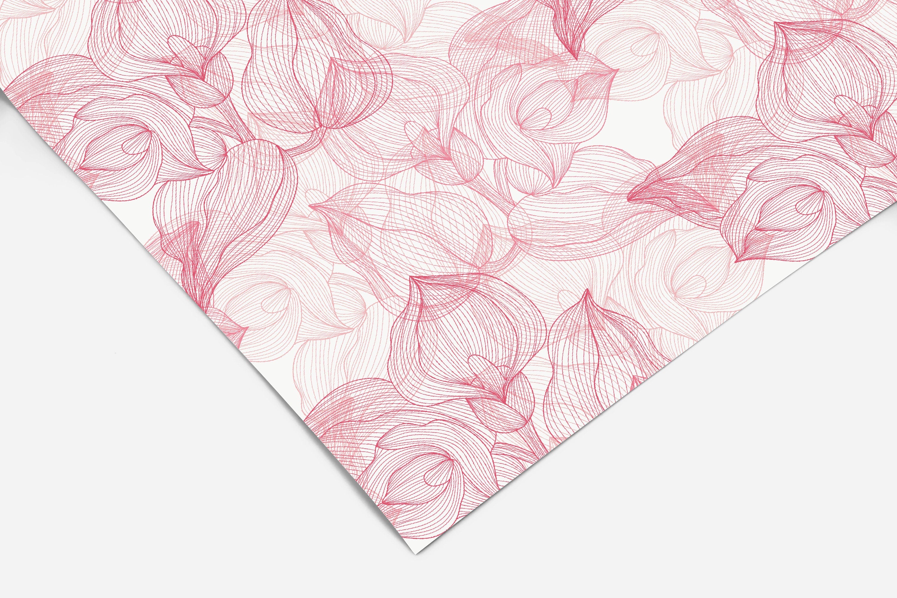 Floral Outline Contact Paper | Peel And Stick Wallpaper | Removable Wallpaper | Shelf Liner | Drawer Liner | Peel and Stick Paper 160