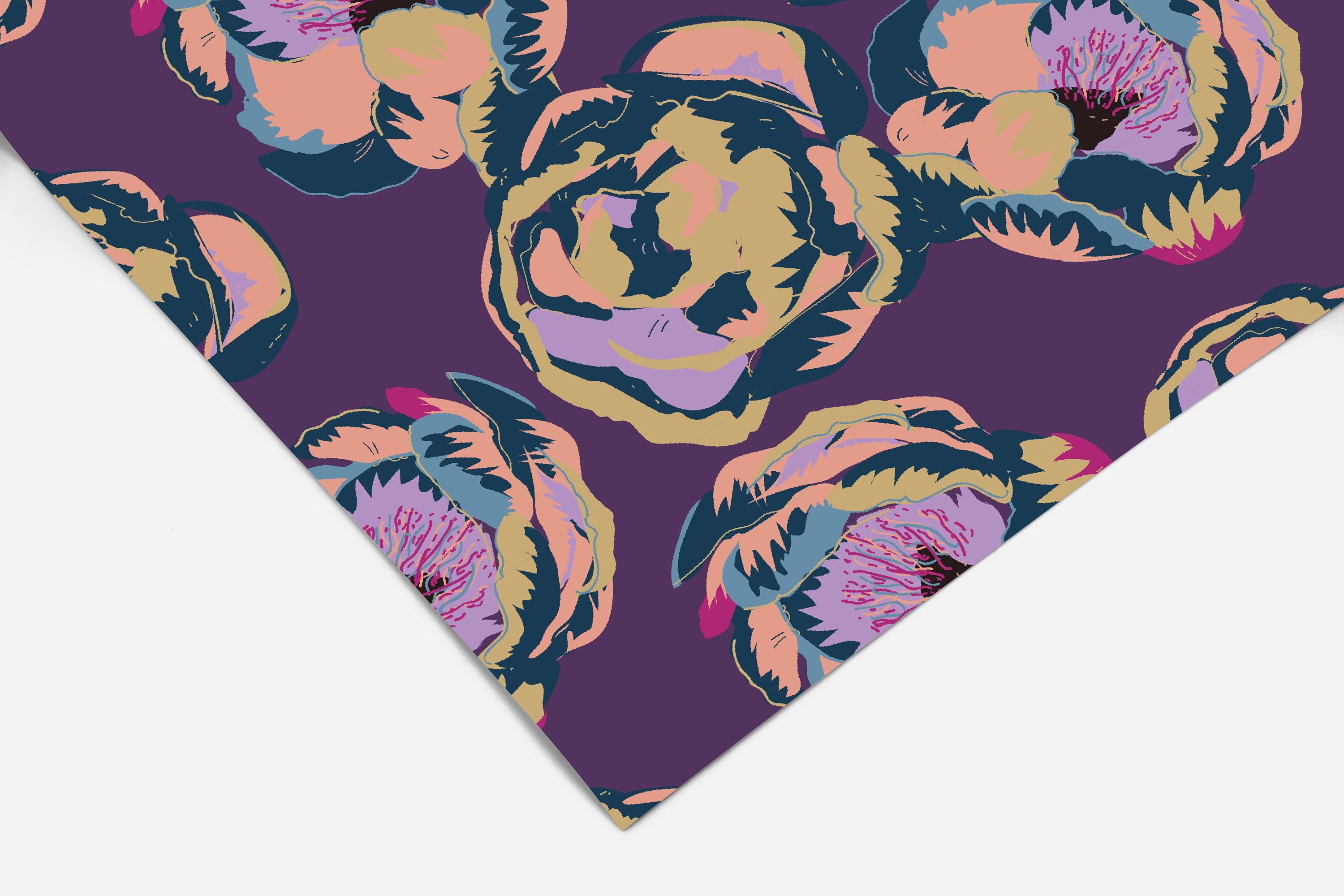 Violet Dark Floral Wallpaper | Wallpaper Peel and Stick | Removable Wallpaper | Peel and Stick Wallpaper | Wall Paper Peel And Stick | 2189 - JamesAndColors