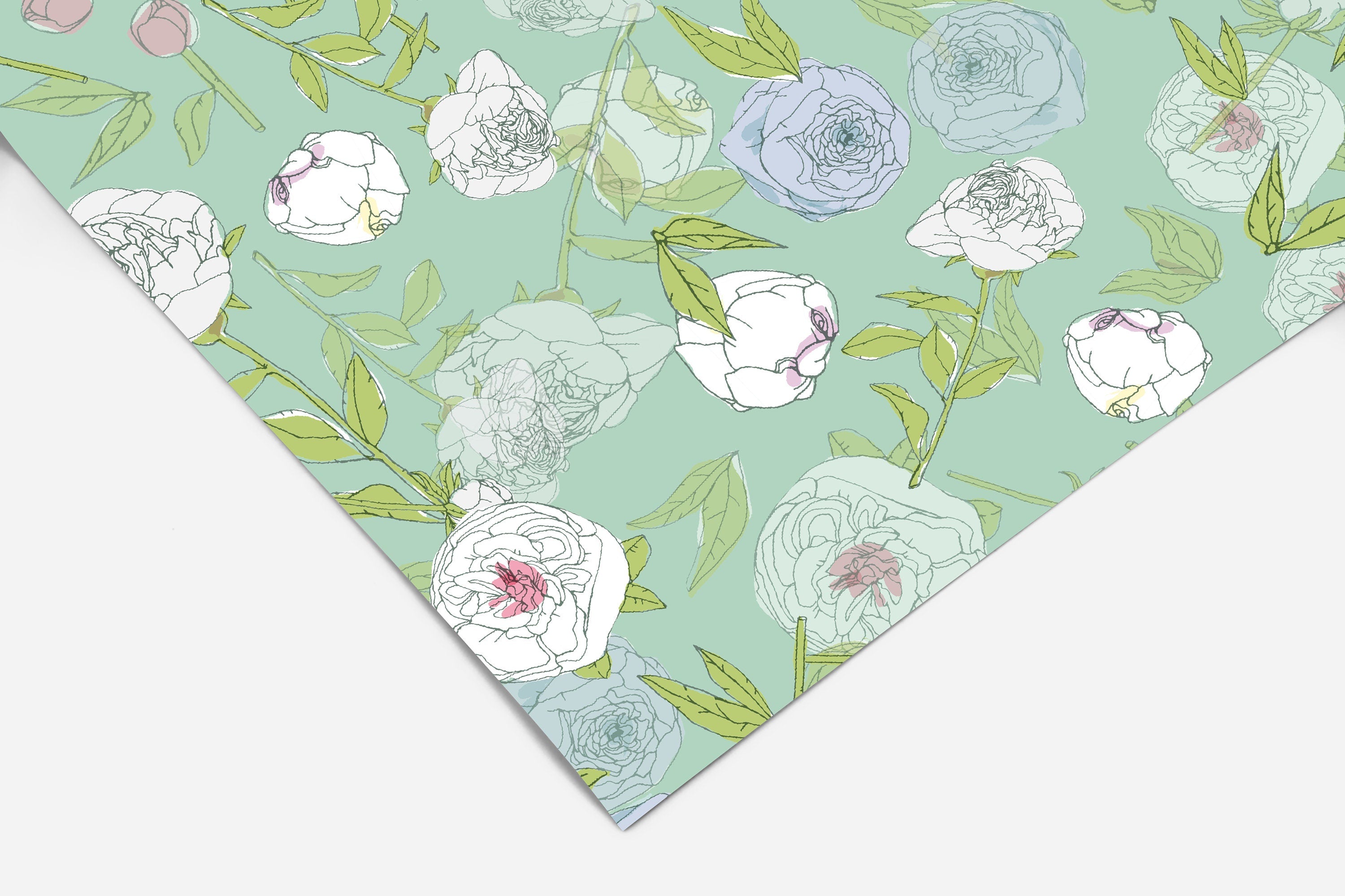 Blue Green Floral Wallpaper | Wallpaper Peel and Stick | Removable Wallpaper | Peel and Stick Wallpaper | Wall Paper Peel And Stick | 2289 - JamesAndColors