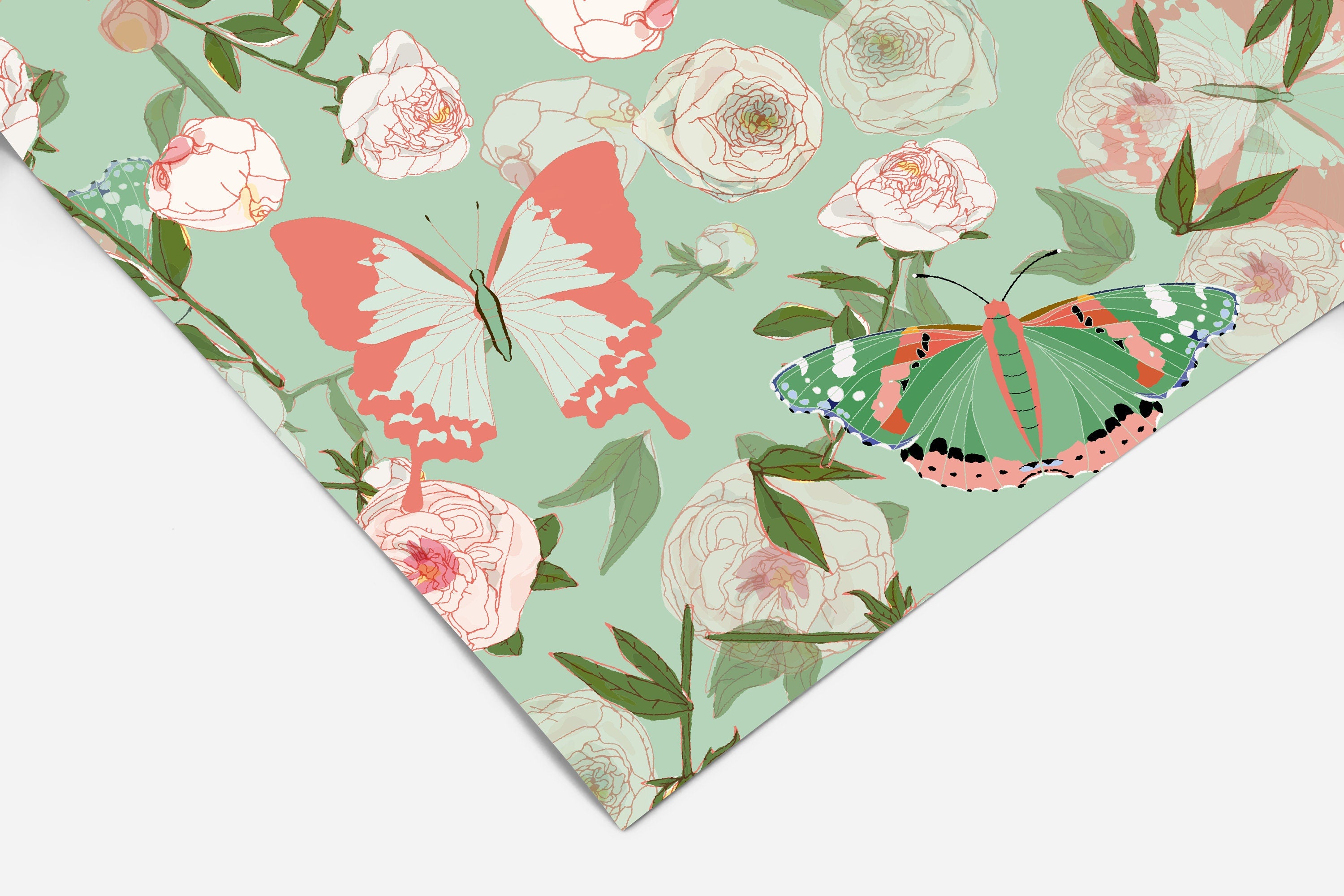 Butterfly Floral Wallpaper | Wallpaper Peel and Stick | Removable Wallpaper | Peel and Stick Wallpaper | Wall Paper Peel And Stick | 2286 - JamesAndColors