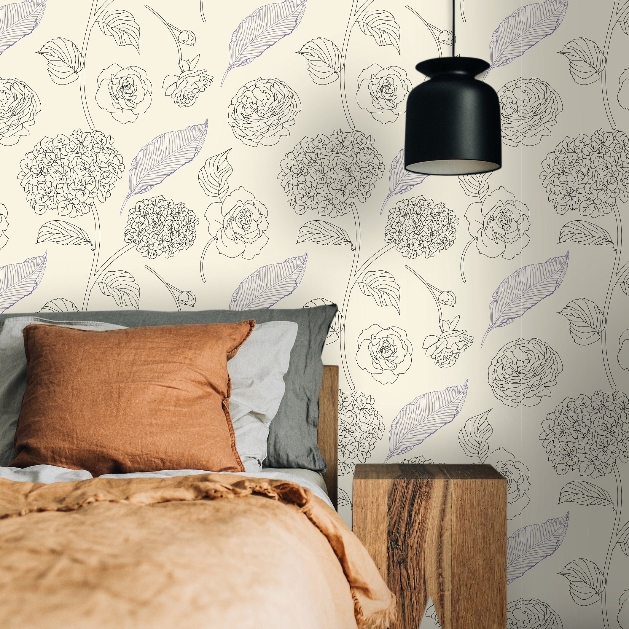 Ivory Floral Wallpaper | Wallpaper Peel and Stick | Removable Wallpaper | Peel and Stick Wallpaper | Wall Paper Peel And Stick | 2171 - JamesAndColors