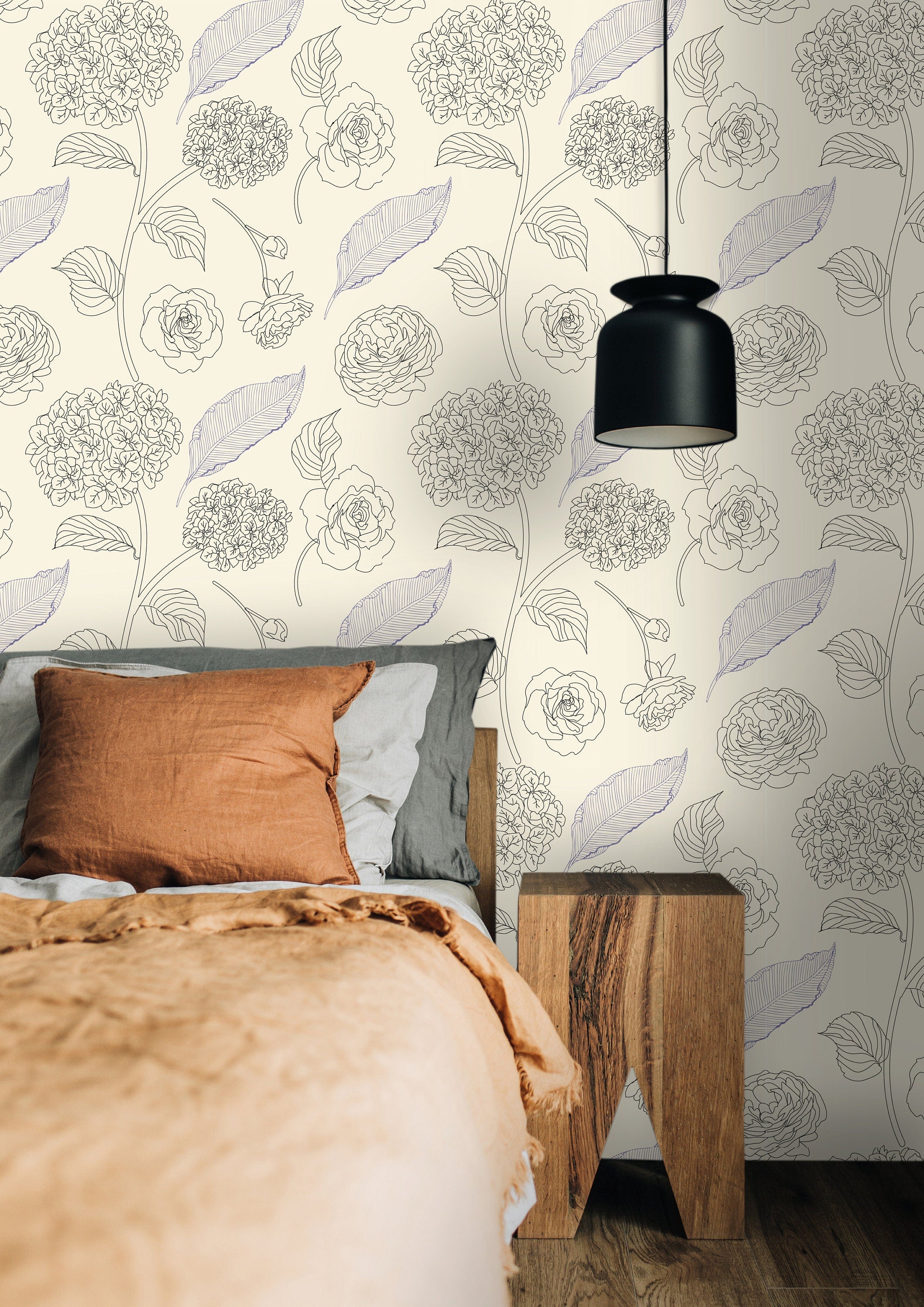 Ivory Floral Wallpaper | Wallpaper Peel and Stick | Removable Wallpaper | Peel and Stick Wallpaper | Wall Paper Peel And Stick | 2171 - JamesAndColors