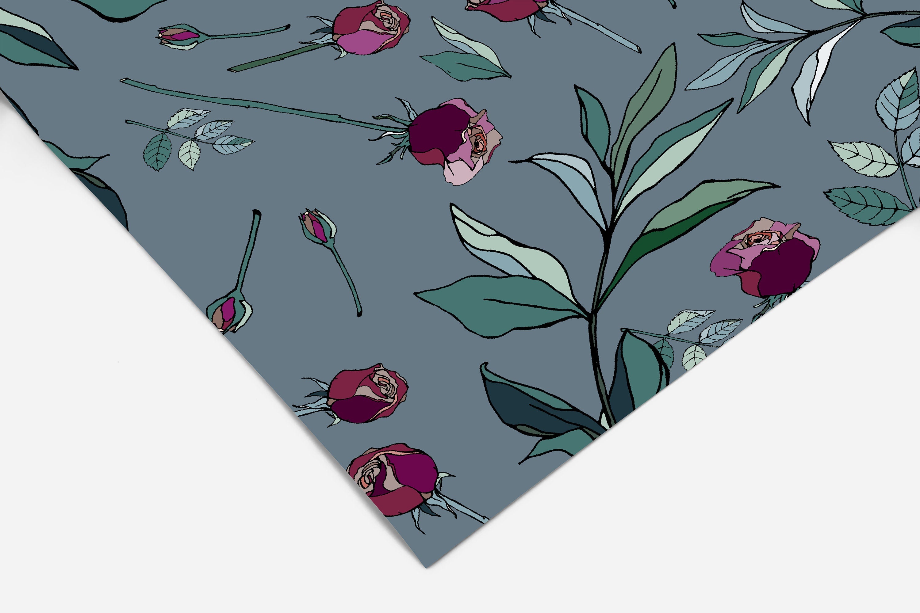 Blue Gray Floral Wallpaper | Wallpaper Peel and Stick | Removable Wallpaper | Peel and Stick Wallpaper | Wall Paper Peel And Stick | 2168 - JamesAndColors