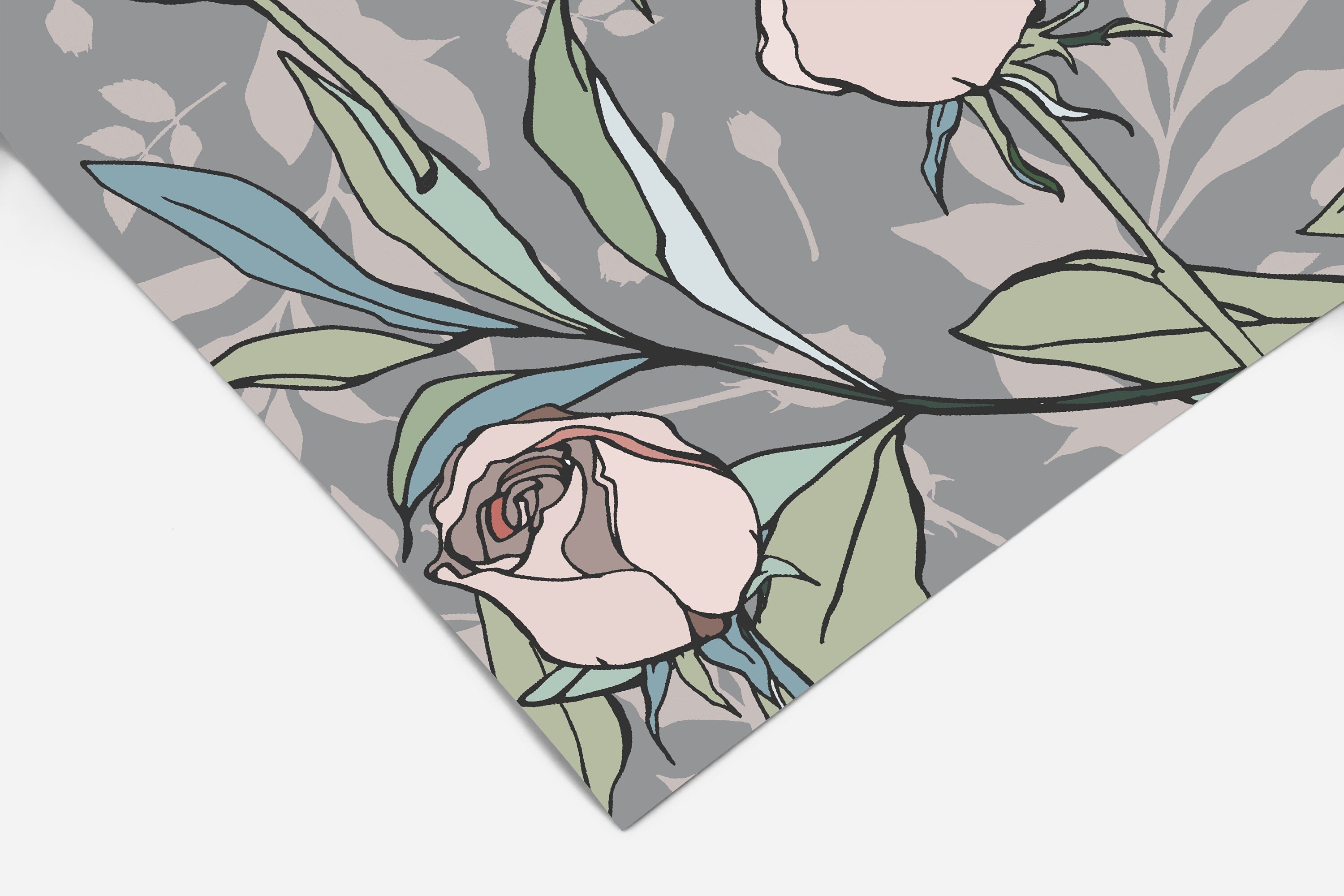 Gray Pink Floral Wallpaper | Wallpaper Peel and Stick | Removable Wallpaper | Peel and Stick Wallpaper | Wall Paper Peel And Stick | 2167 - JamesAndColors