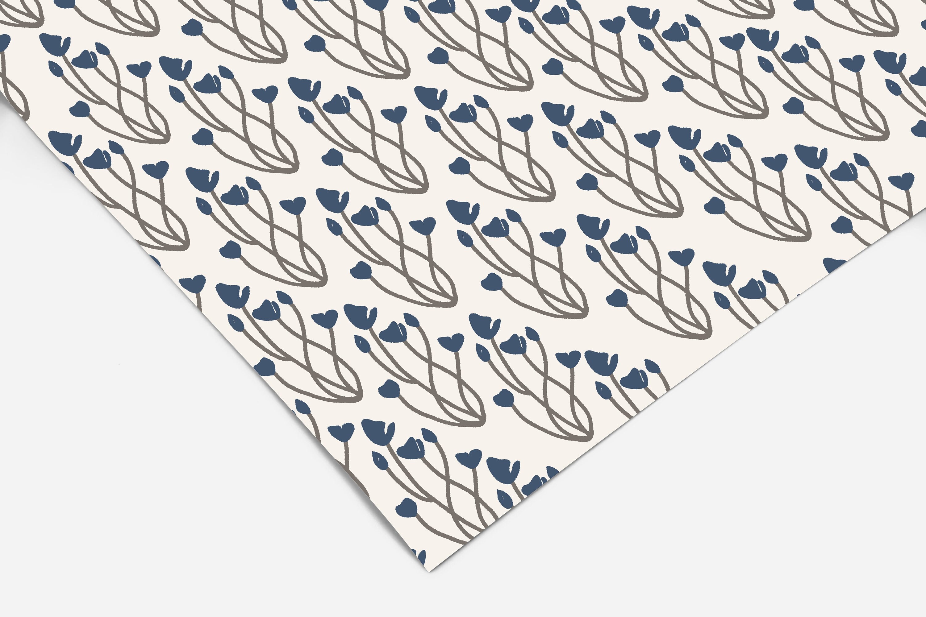 Navy Farmhouse Floral Contact Paper Peel And Stick Wallpaper | Removable Wallpaper | Shelf Liner | Drawer Liner | Peel and Stick Paper 168
