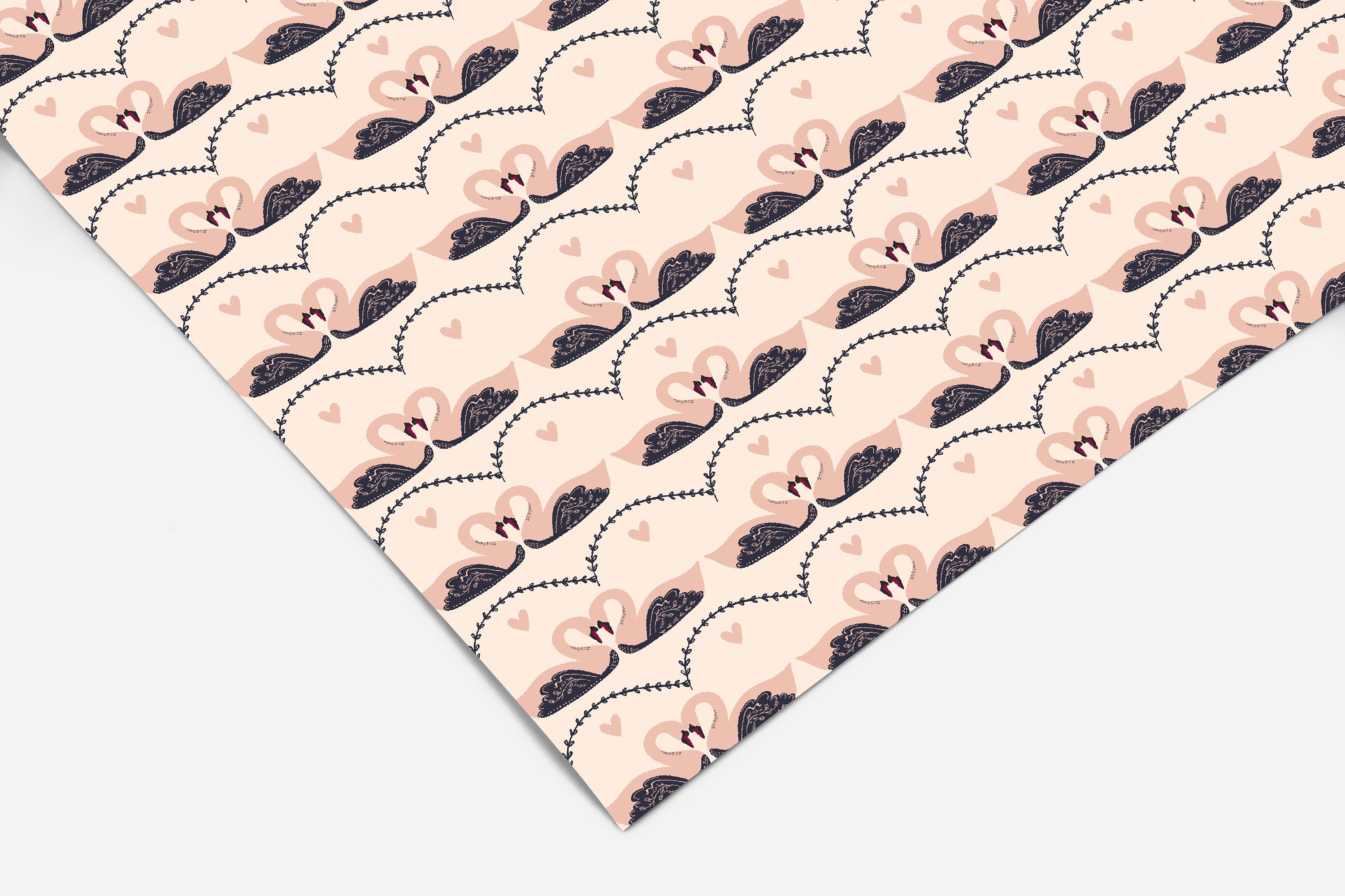 Lovely Swan Contact Paper | Peel And Stick Wallpaper | Removable Wallpaper | Shelf Liner | Drawer Liner | Peel and Stick Paper 183 - JamesAndColors