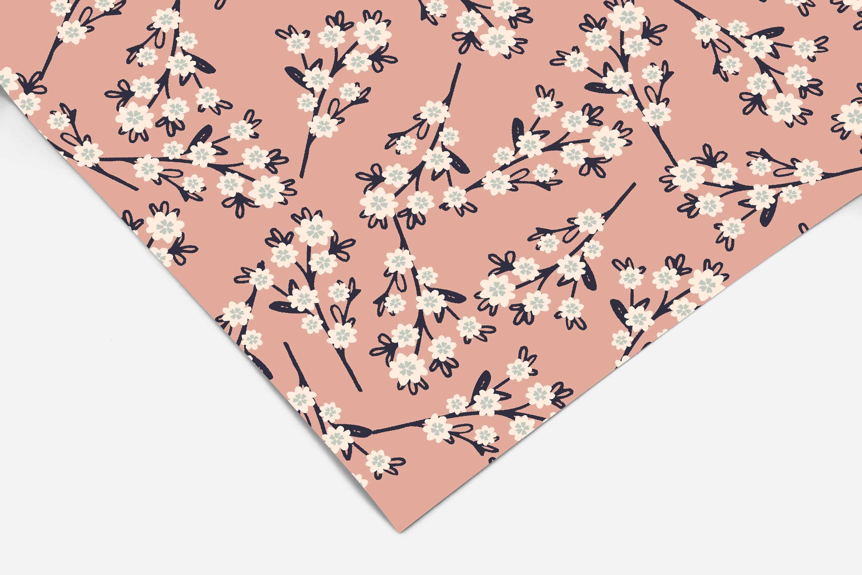 Farmhouse Pink Floral Contact Paper | Peel And Stick Wallpaper | Removable Wallpaper | Shelf Liner | Drawer Liner | Peel and Stick Paper 187