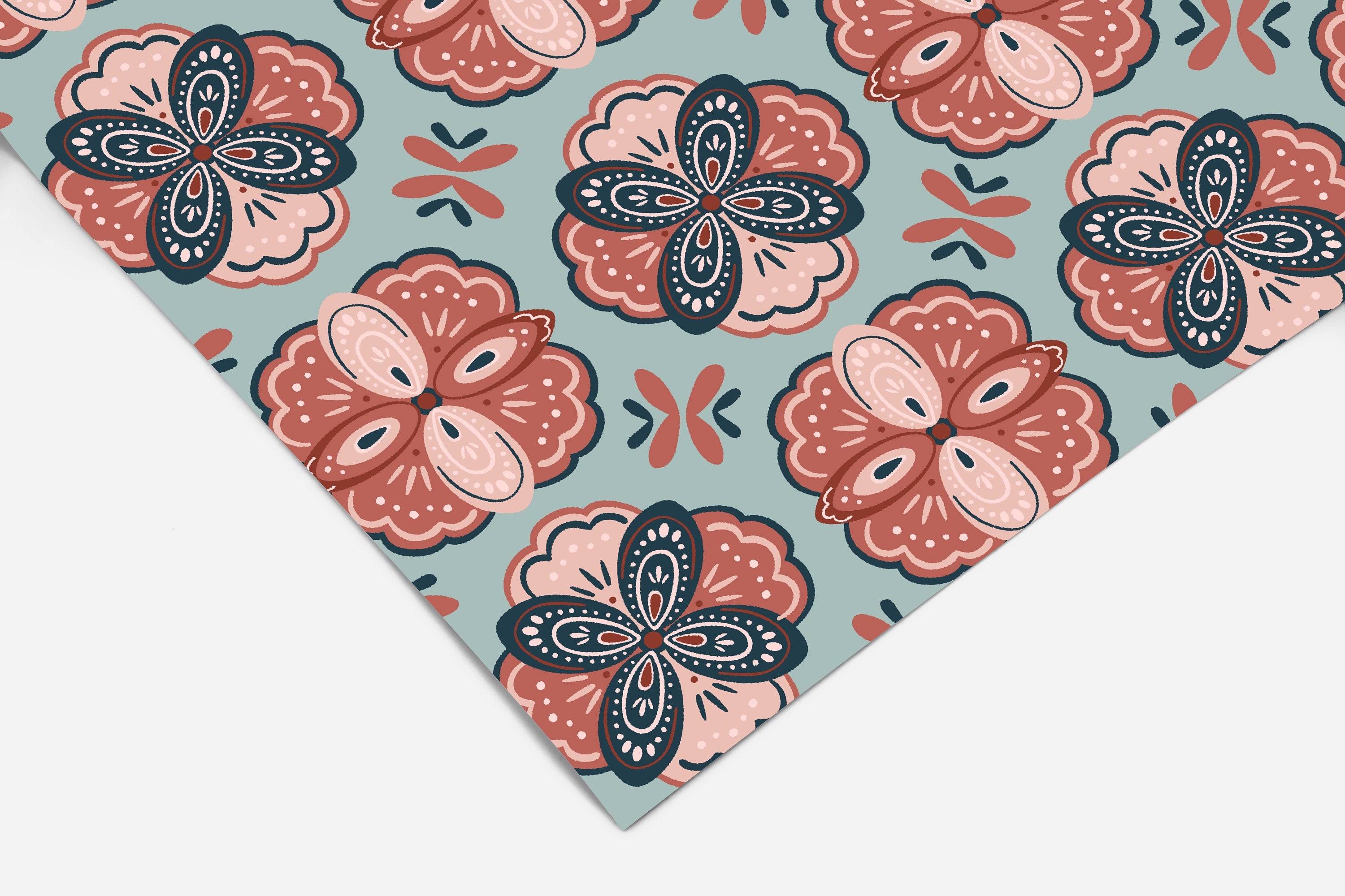 Sage And Salmon Contact Paper | Peel And Stick Wallpaper | Removable Wallpaper | Shelf Liner | Drawer Liner | Peel and Stick Paper 189 - JamesAndColors