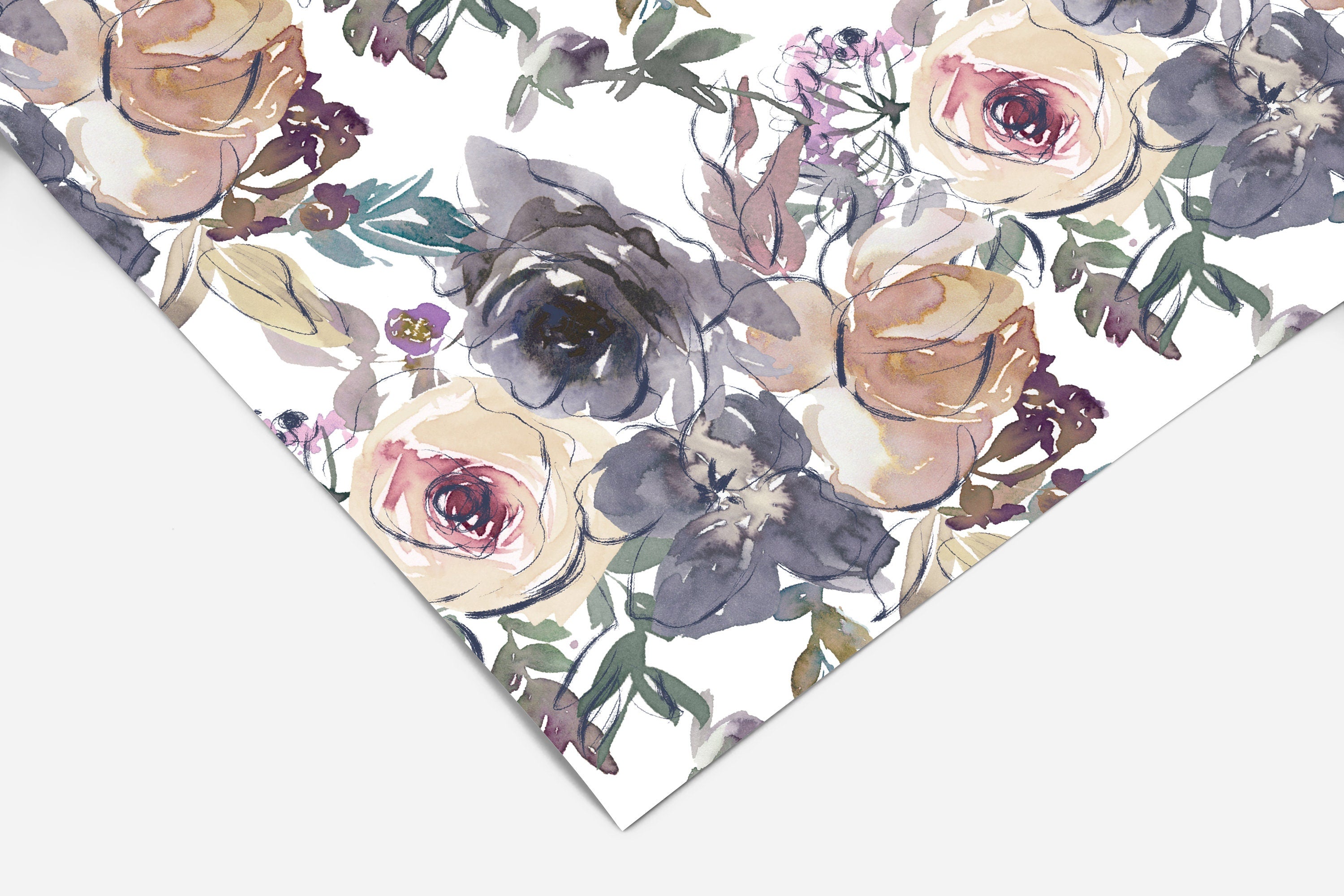 Watercolor Floral Contact Paper | Peel And Stick Wallpaper | Removable Wallpaper | Shelf Liner | Drawer Liner | Peel and Stick Paper 227
