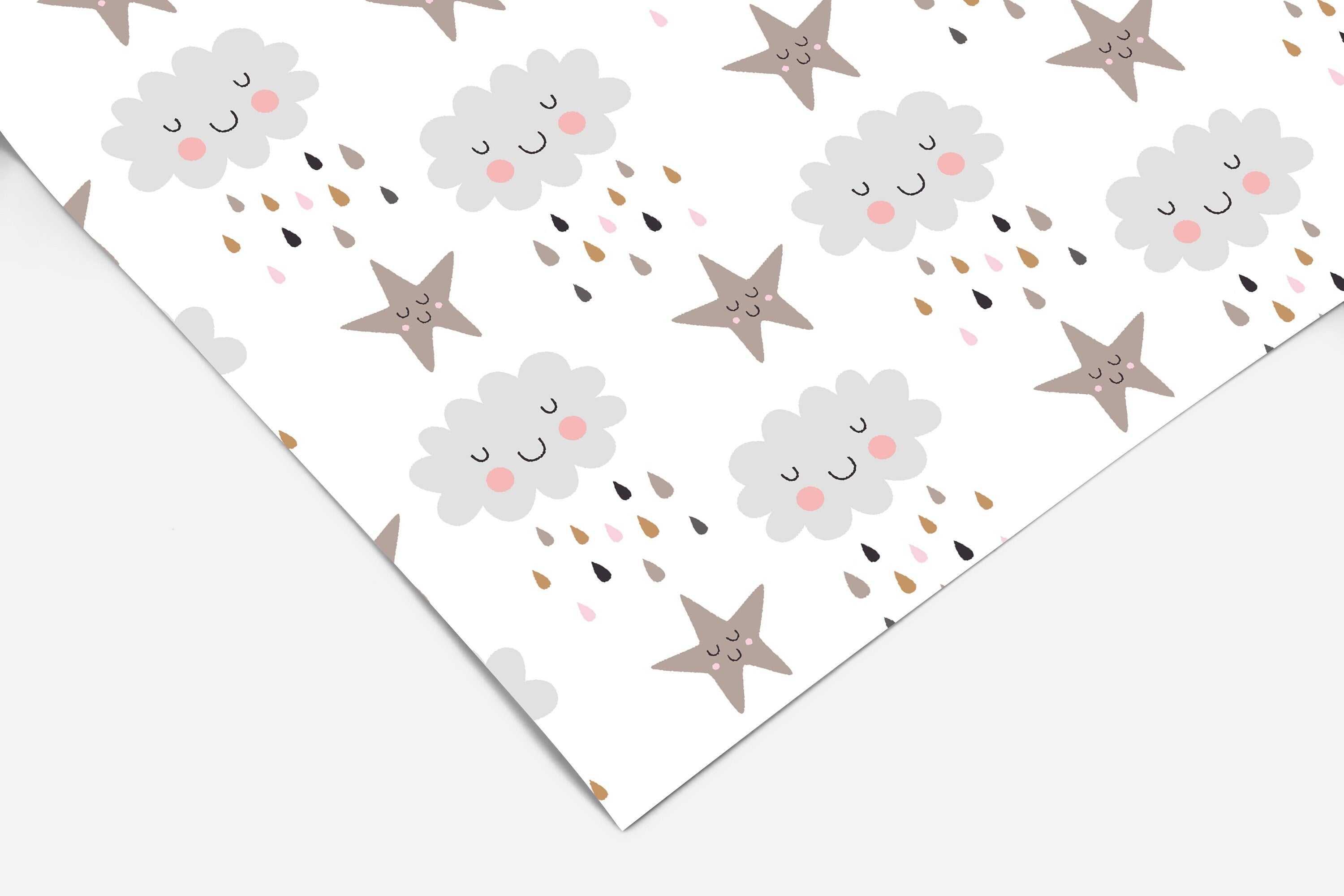 Boho Raincloud Contact Paper | Peel And Stick Wallpaper | Removable Wallpaper | Shelf Liner | Drawer Liner | Peel and Stick Paper 233 - JamesAndColors