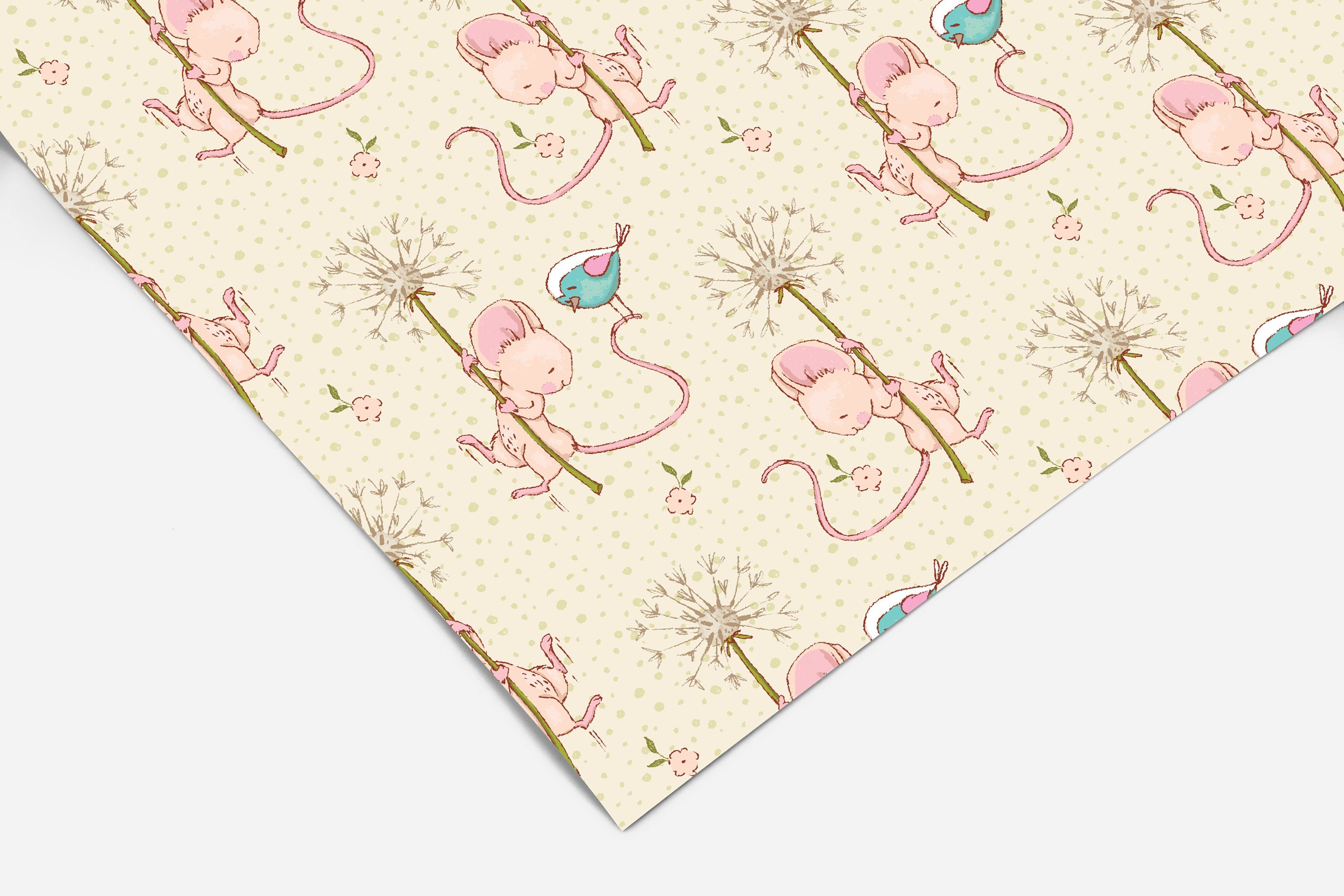 Playful Mouse Contact Paper | Peel And Stick Wallpaper | Removable Wallpaper | Shelf Liner | Drawer Liner | Peel and Stick Paper 238 - JamesAndColors