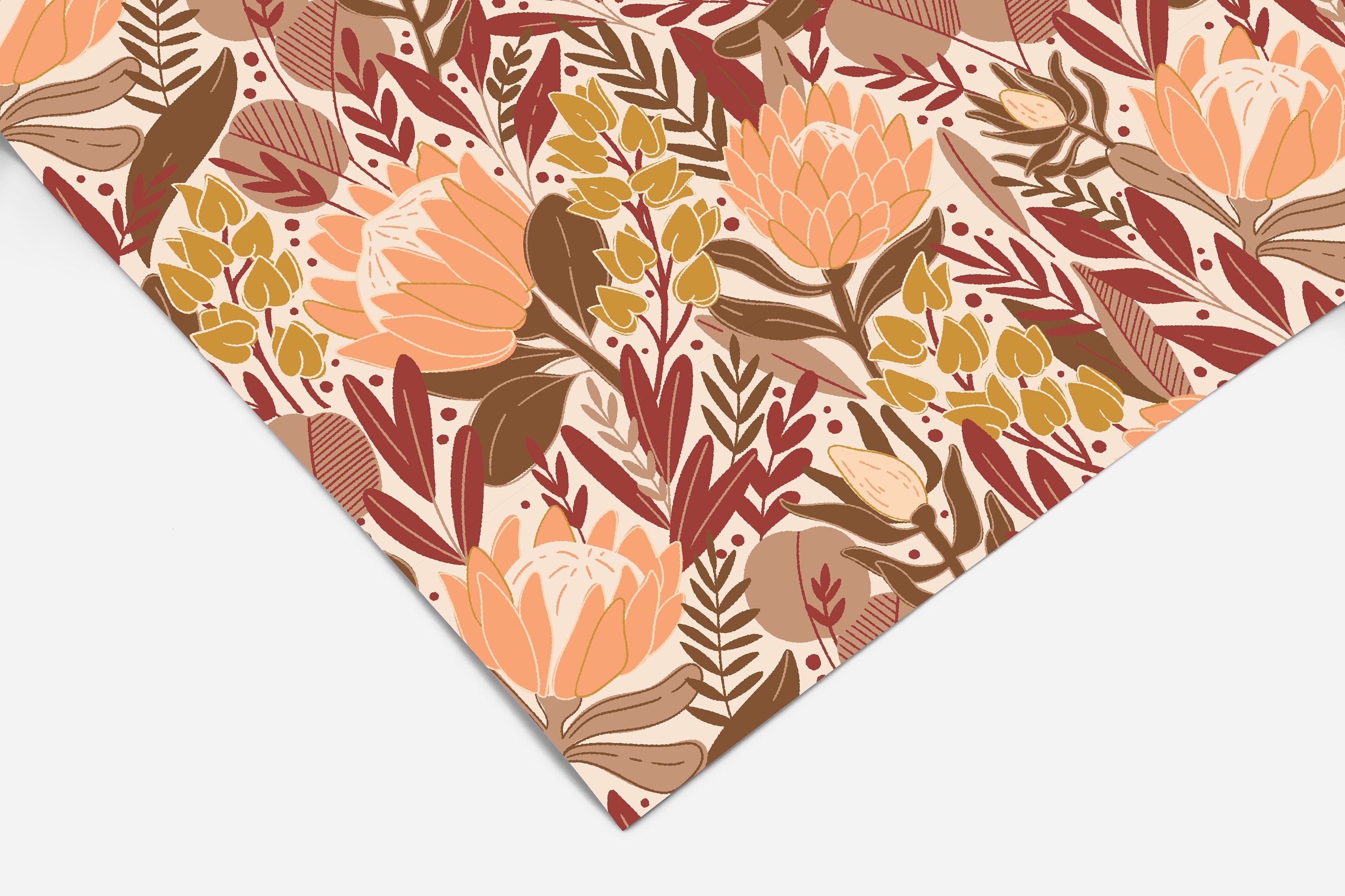 Rustic Protea Floral Contact Paper | Peel And Stick Wallpaper | Removable Wallpaper | Shelf Liner | Drawer Liner | Peel and Stick Paper 272