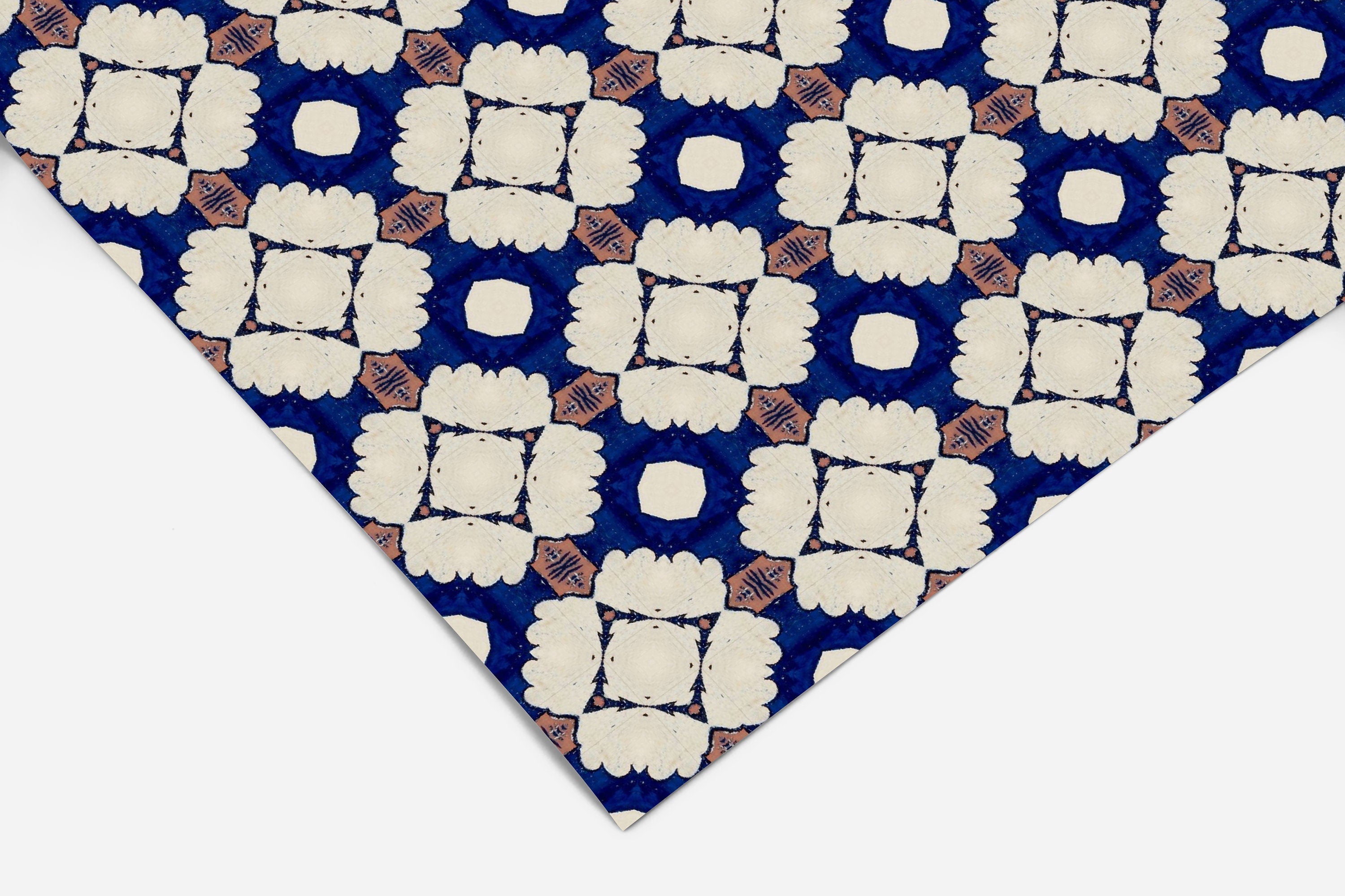 Blue Tile Pattern Contact Paper | Peel And Stick Wallpaper | Removable Wallpaper | Shelf Liner | Drawer Liner | Peel and Stick Paper 347 - JamesAndColors