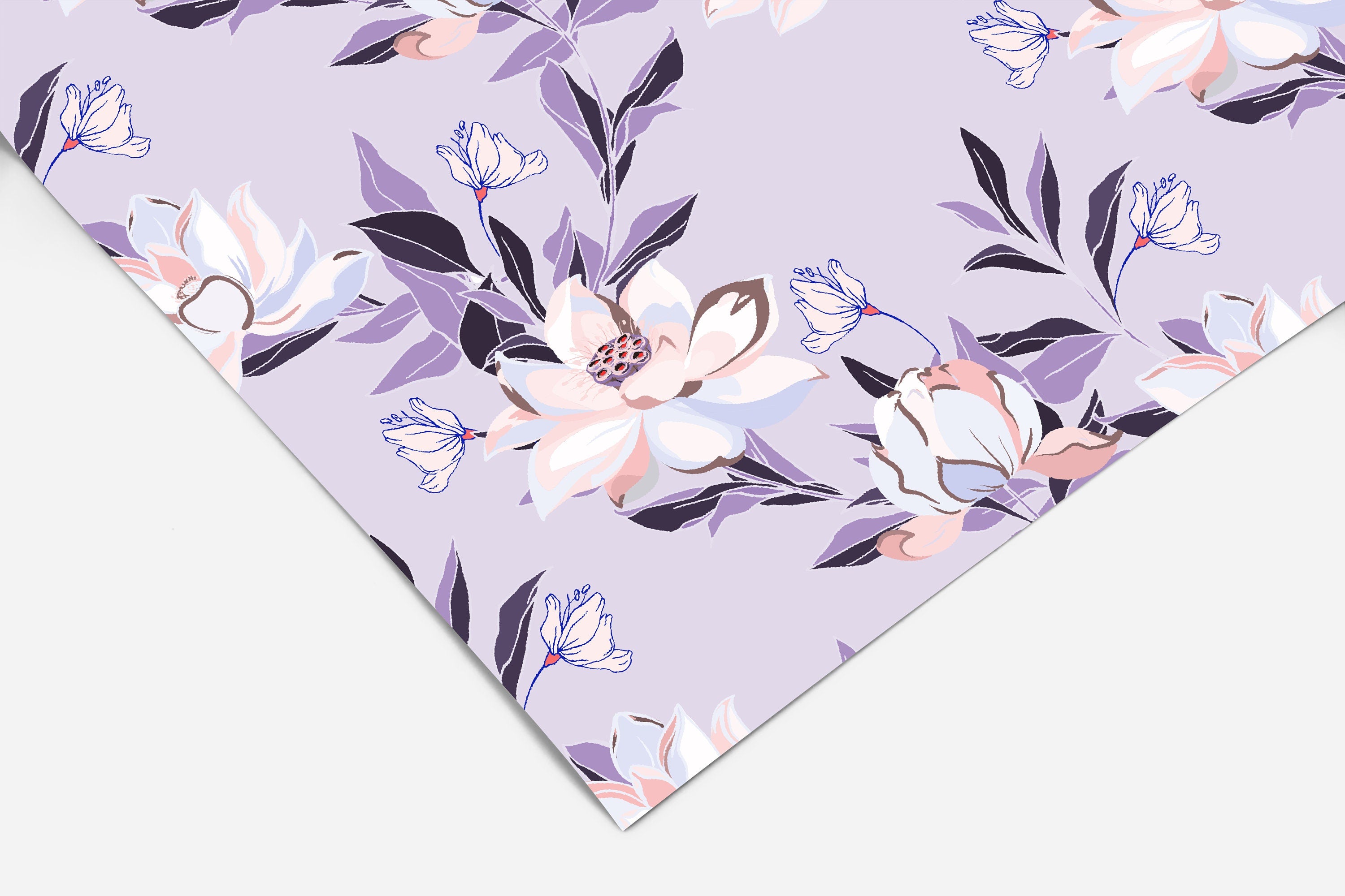 Light Purple Floral Contact Paper | Peel And Stick Wallpaper | Removable Wallpaper | Shelf Liner | Drawer Liner | Peel and Stick Paper 368