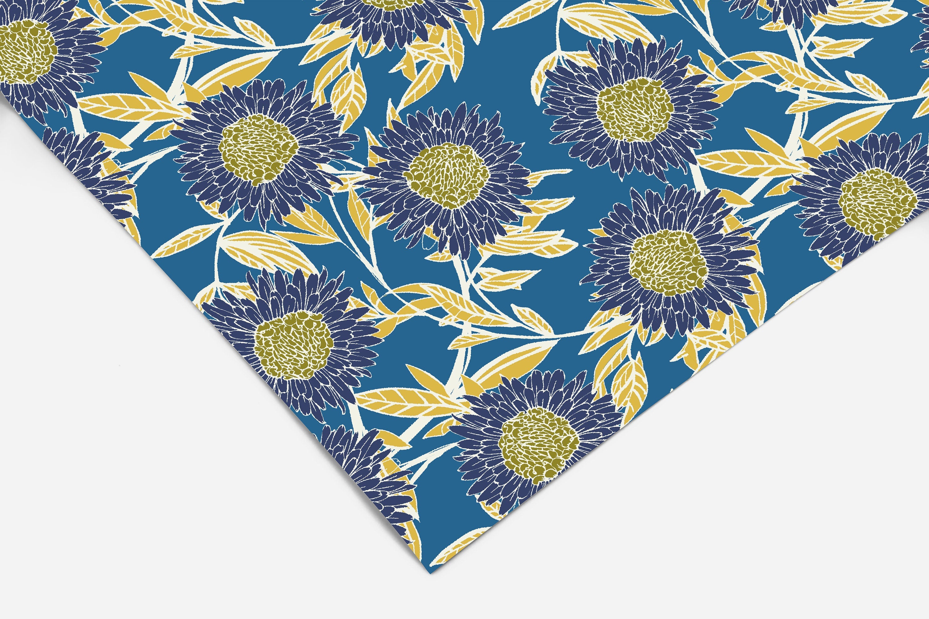 Large Blue Floral Contact Paper | Peel And Stick Wallpaper | Removable Wallpaper | Shelf Liner | Drawer Liner | Peel and Stick Paper 370