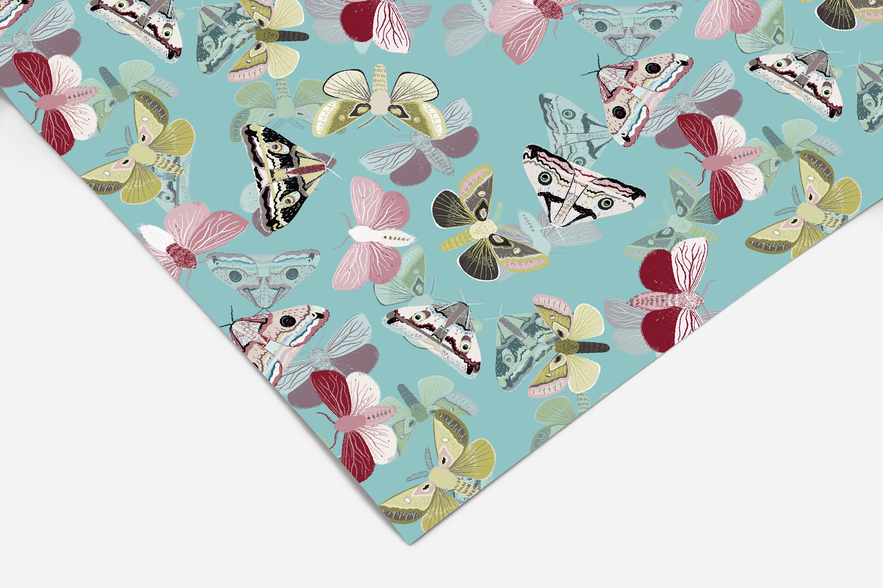 Colorful Moths Contact Paper | Peel And Stick Wallpaper | Removable Wallpaper | Shelf Liner | Drawer Liner | Peel and Stick Paper 371 - JamesAndColors