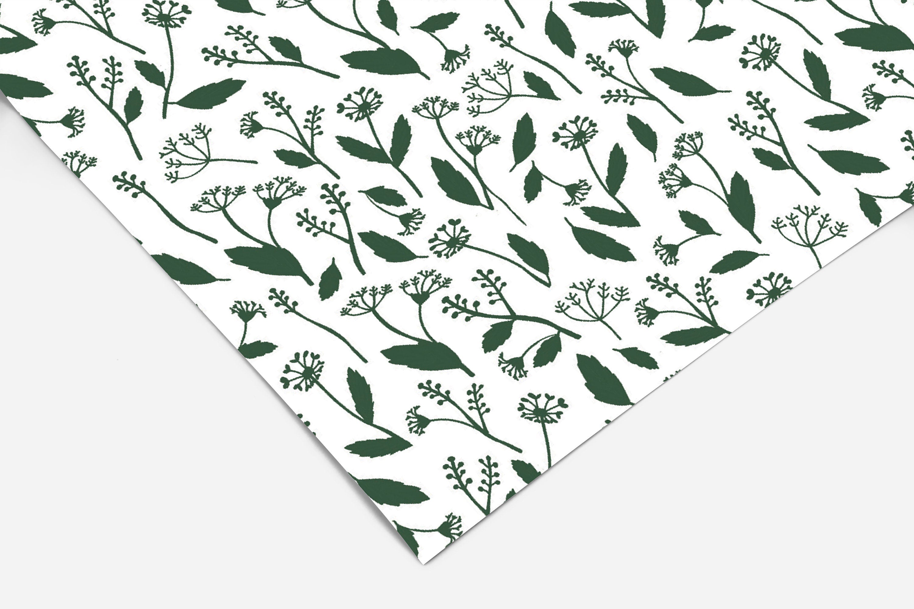 Green White Floral Contact Paper | Peel And Stick Wallpaper | Removable Wallpaper | Shelf Liner | Drawer Liner | Peel and Stick Paper 435