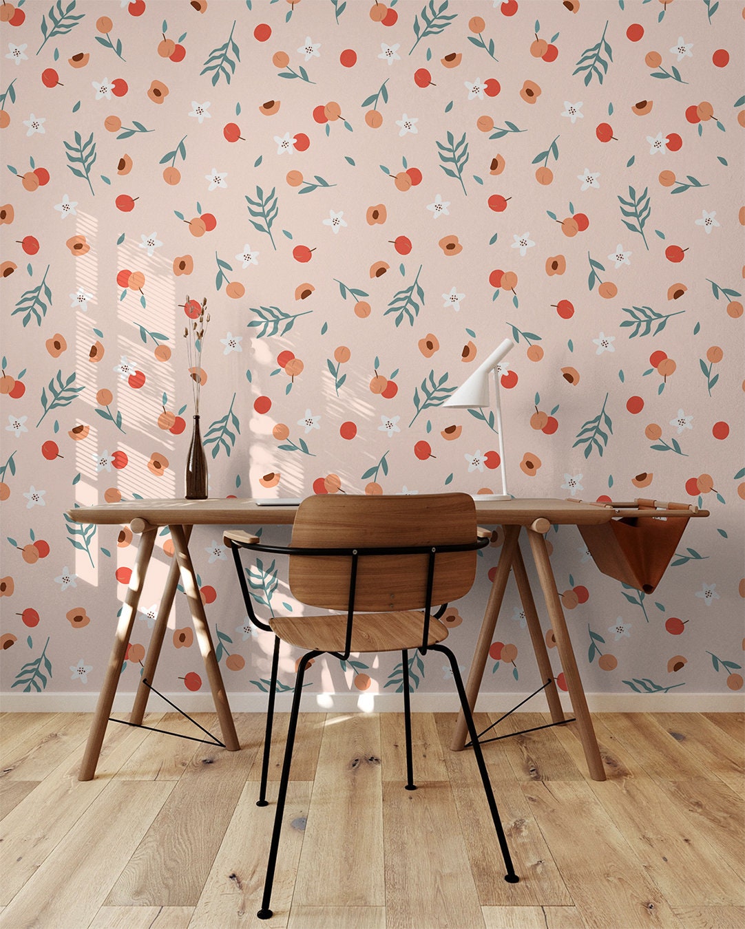 Peach Blossom Wallpaper | Adhesive Wallpaper | Peel And Stick Wallpaper | Removable Wallpaper | Wall Paper Peel And Stick Wall Mural 2317 - JamesAndColors