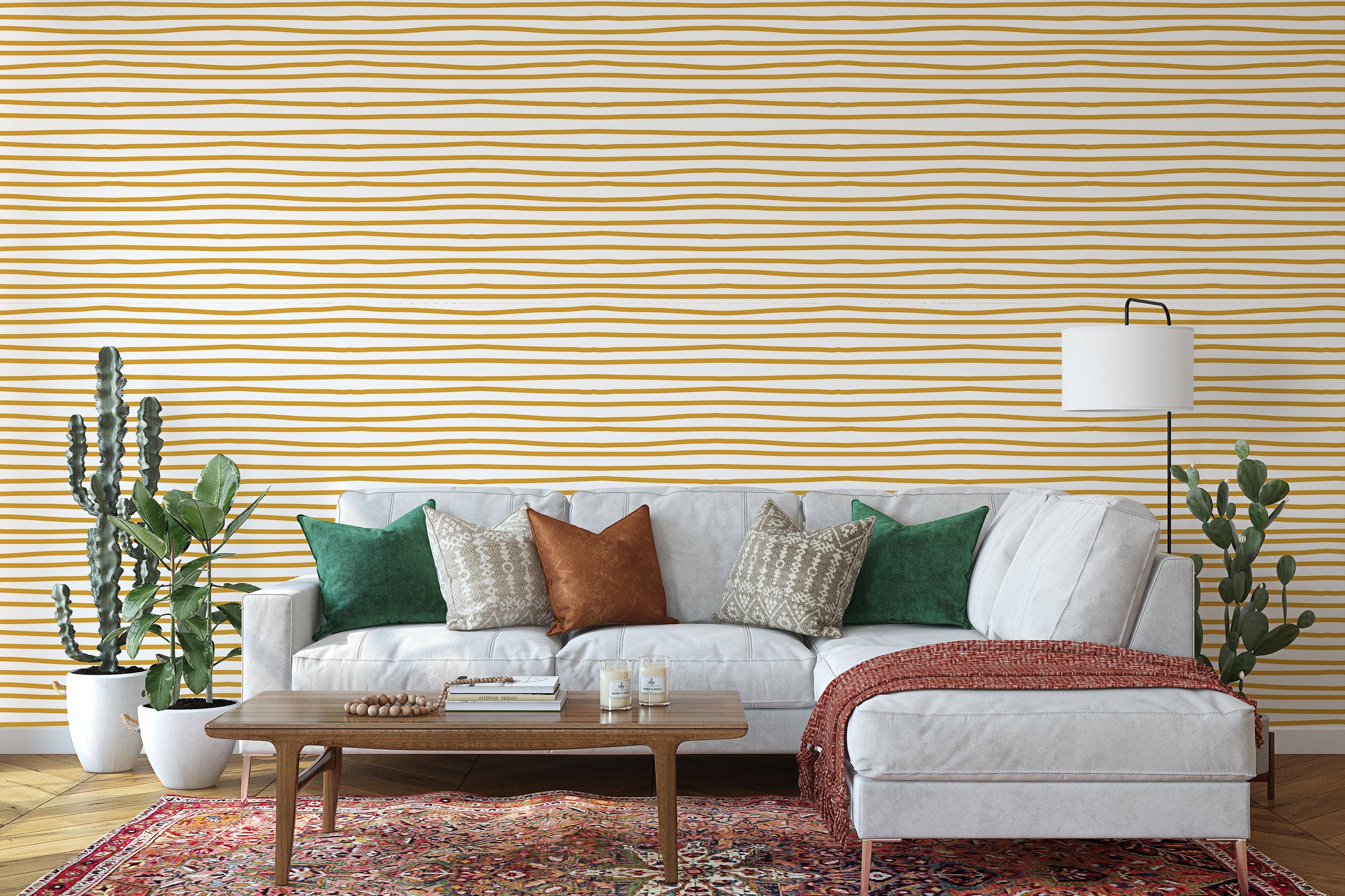 Gold Drawn Line Wallpaper | Removable Wallpaper | Peel And Stick Wallpaper | Adhesive Wallpaper | Wall Paper Peel And Stick Wall Mural 2311 - JamesAndColors