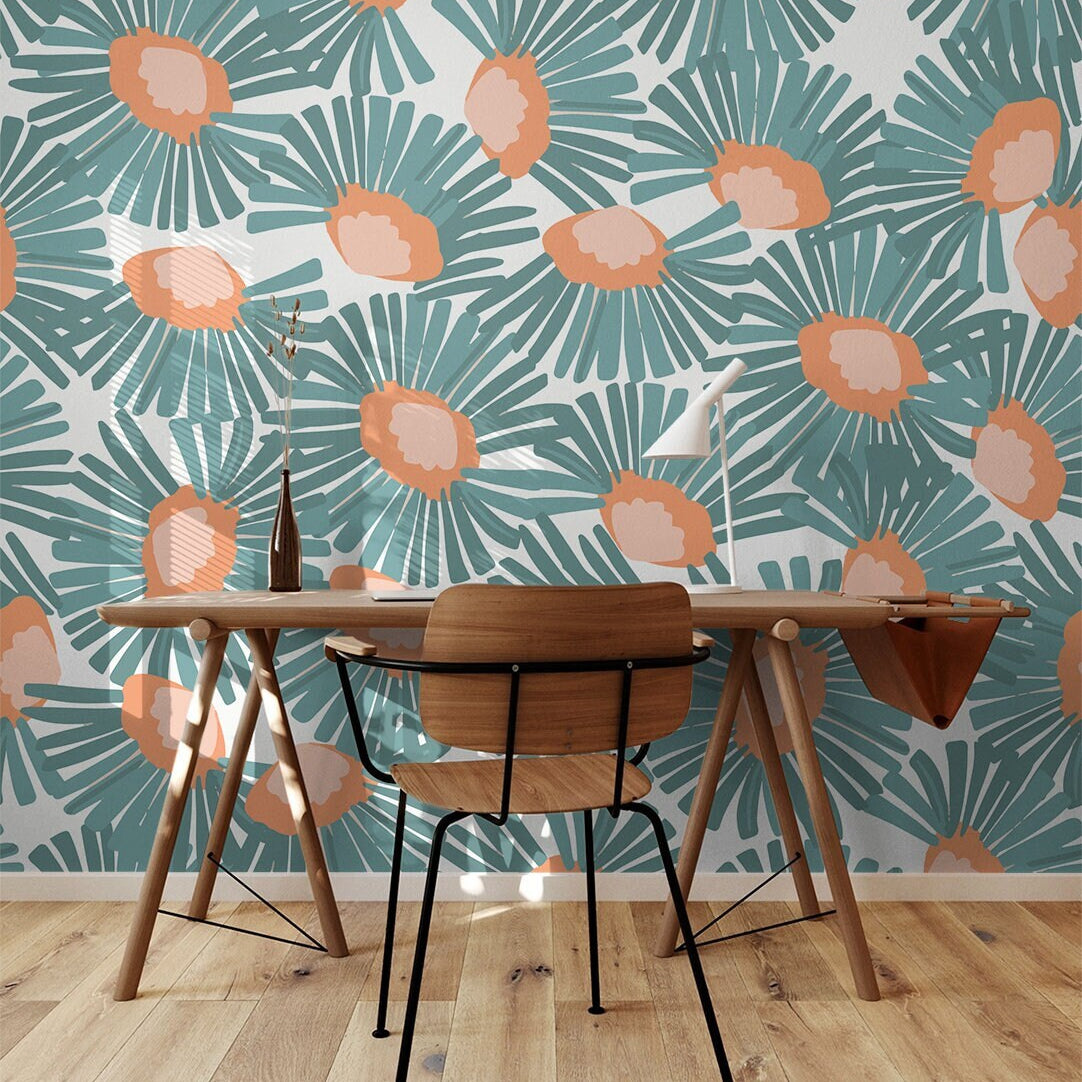 Wildflower Floral Wallpaper | Removable Wallpaper | Peel And Stick Wallpaper | Adhesive Wallpaper | Wall Paper Peel Stick Wall Mural 2309 - JamesAndColors
