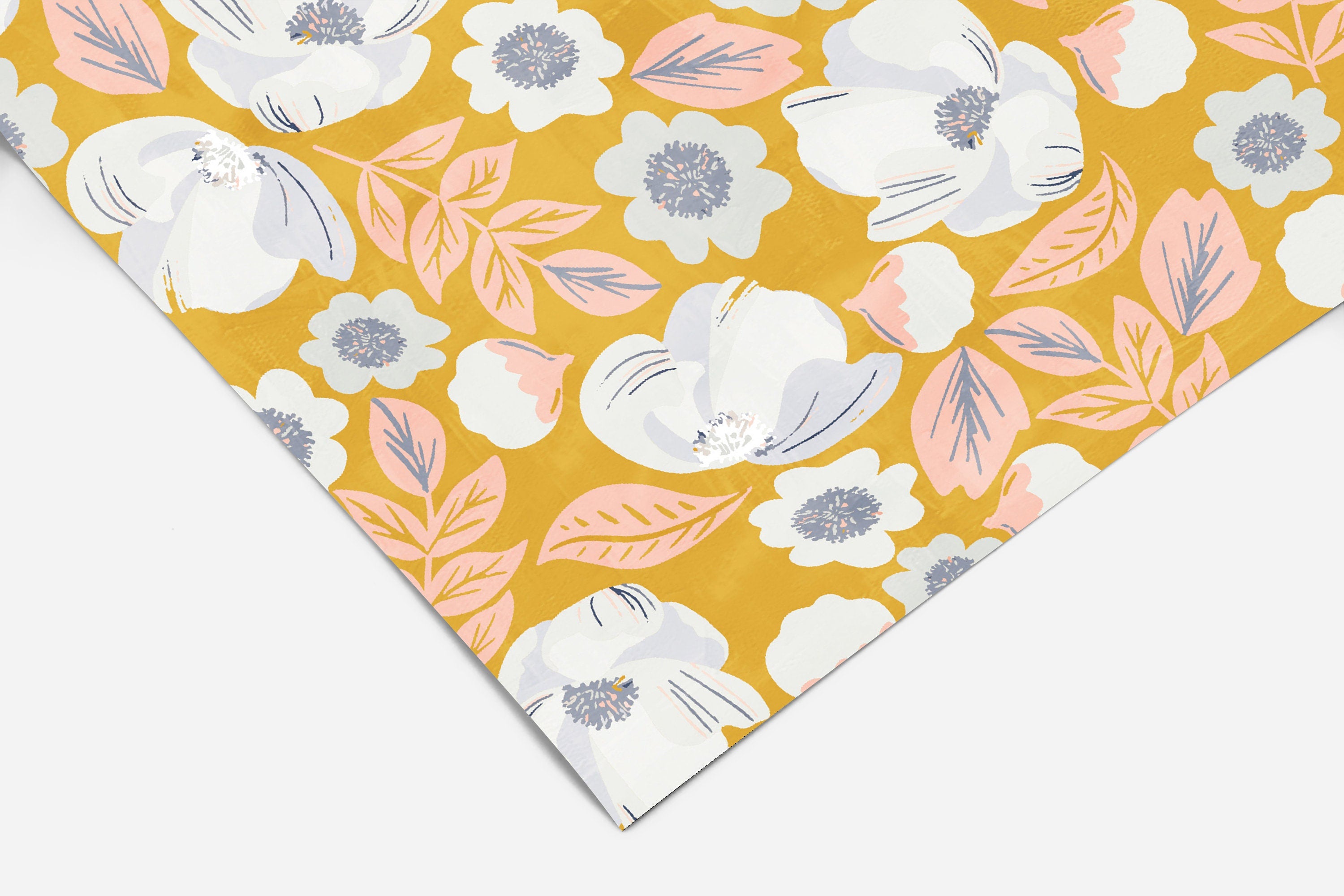Yellow White Floral Wallpaper | Removable Wallpaper | Peel And Stick Wallpaper | Adhesive Wallpaper | Wall Paper Peel Stick Wall Mural 2305 - JamesAndColors