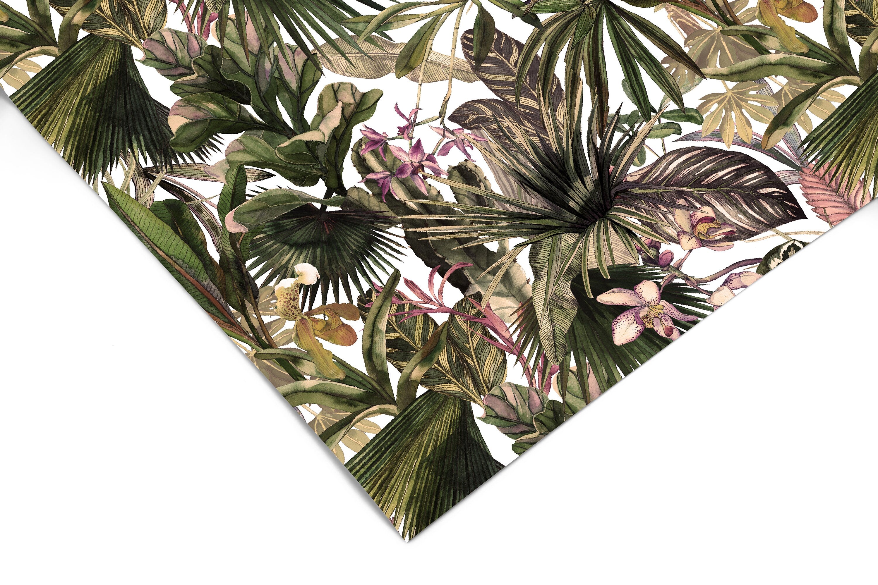 Dark Tropical Floral Contact Paper | Peel And Stick Wallpaper | Removable Wallpaper | Shelf Liner | Drawer Liner | Peel and Stick Paper 442