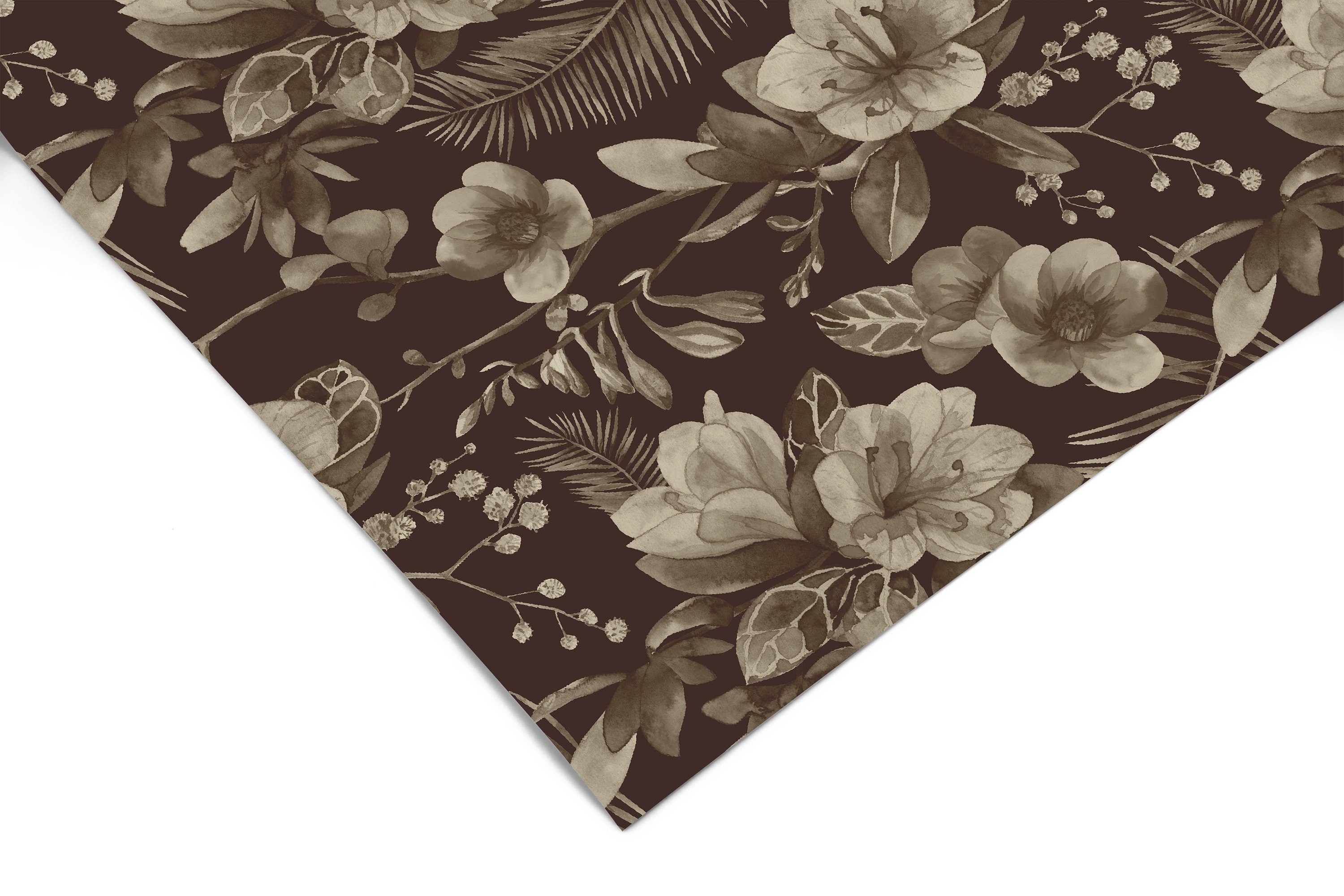 Dark Tropical Flower Contact Paper | Peel And Stick Wallpaper | Removable Wallpaper | Shelf Liner | Drawer Liner | Peel and Stick Paper 446 - JamesAndColors
