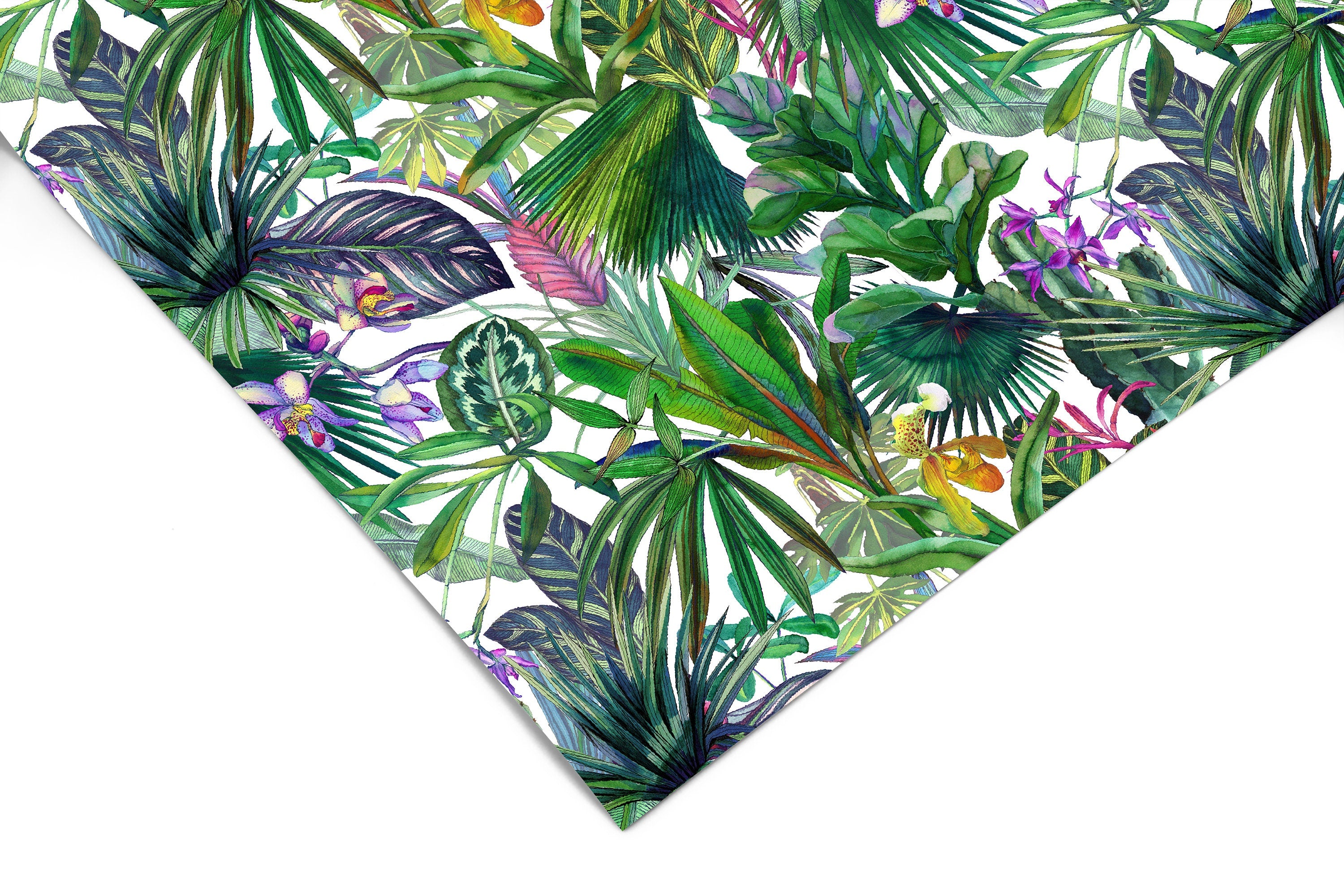 Purple Green Tropical Contact Paper | Peel And Stick Wallpaper | Removable Wallpaper | Shelf Liner | Drawer Liner | Peel and Stick Paper 453 - JamesAndColors