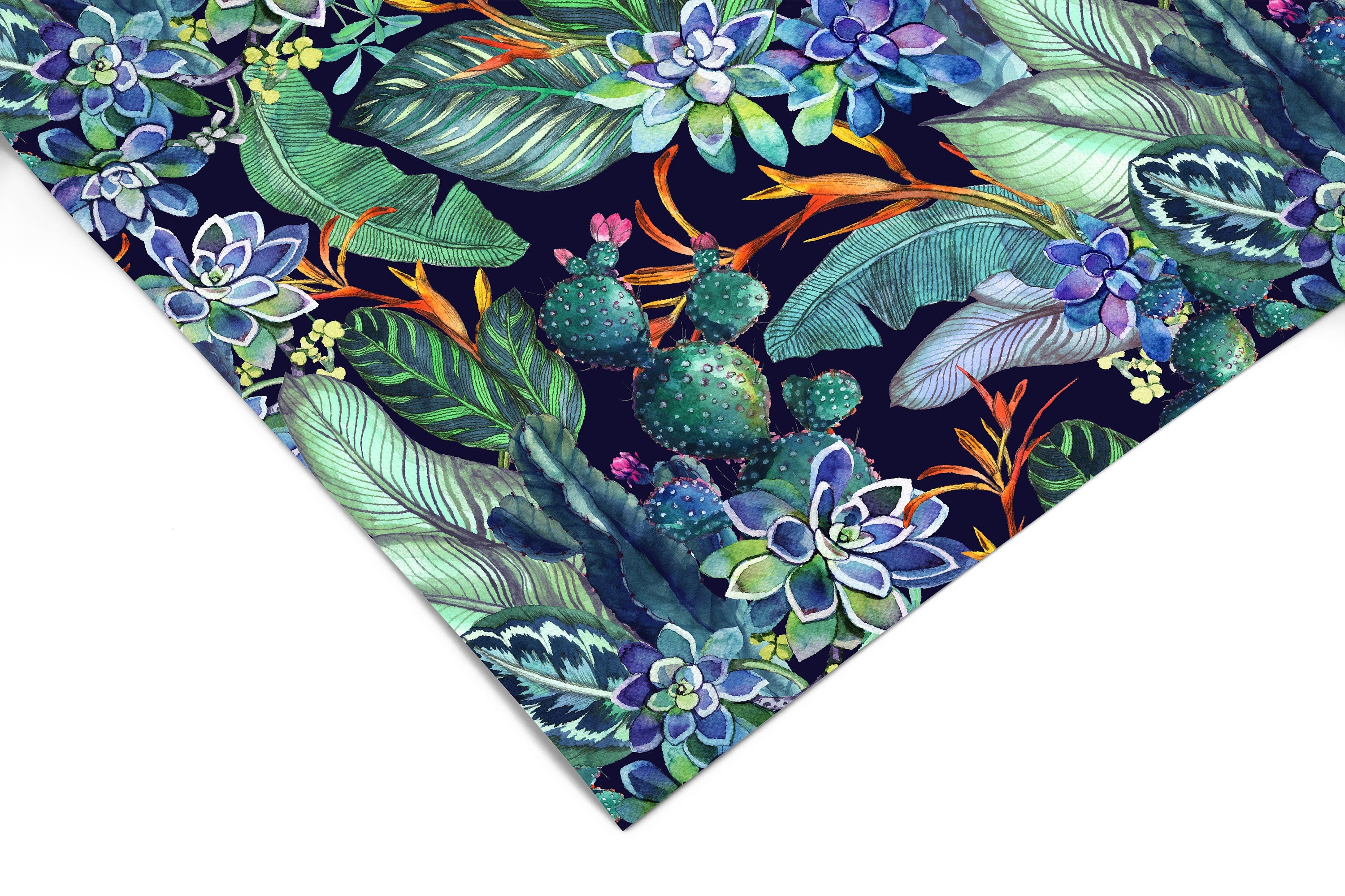 Dark Floral Tropical Contact Paper | Peel And Stick Wallpaper | Removable Wallpaper | Shelf Liner | Drawer Liner | Peel and Stick Paper 458