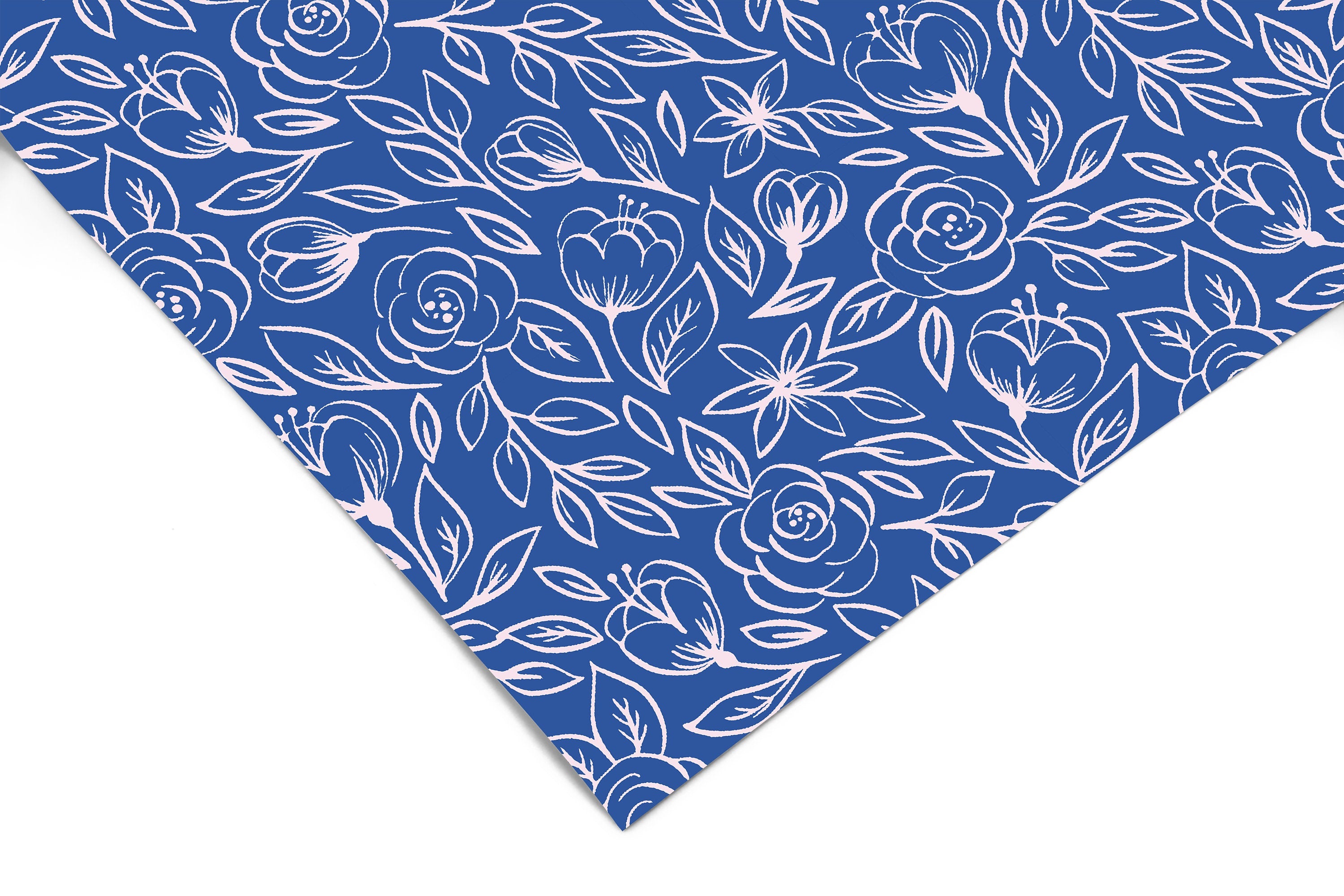Blue Cream Rose Contact Paper | Peel And Stick Wallpaper | Removable Wallpaper | Shelf Liner | Drawer Liner | Peel and Stick Paper 480 - JamesAndColors