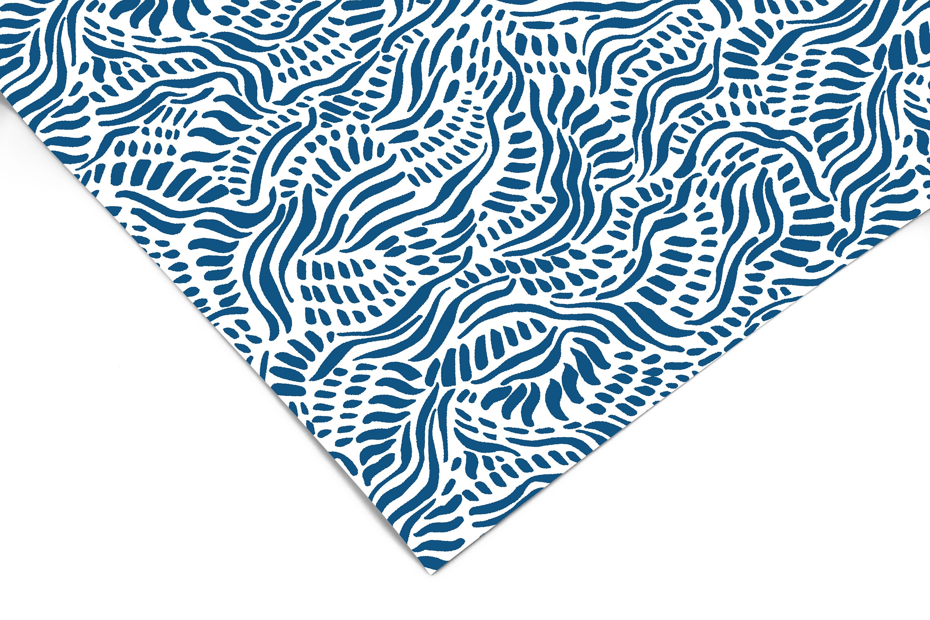 Abstract Blue Waves Contact Paper | Peel And Stick Wallpaper | Removable Wallpaper | Shelf Liner | Drawer Liner | Peel and Stick Paper 482 - JamesAndColors