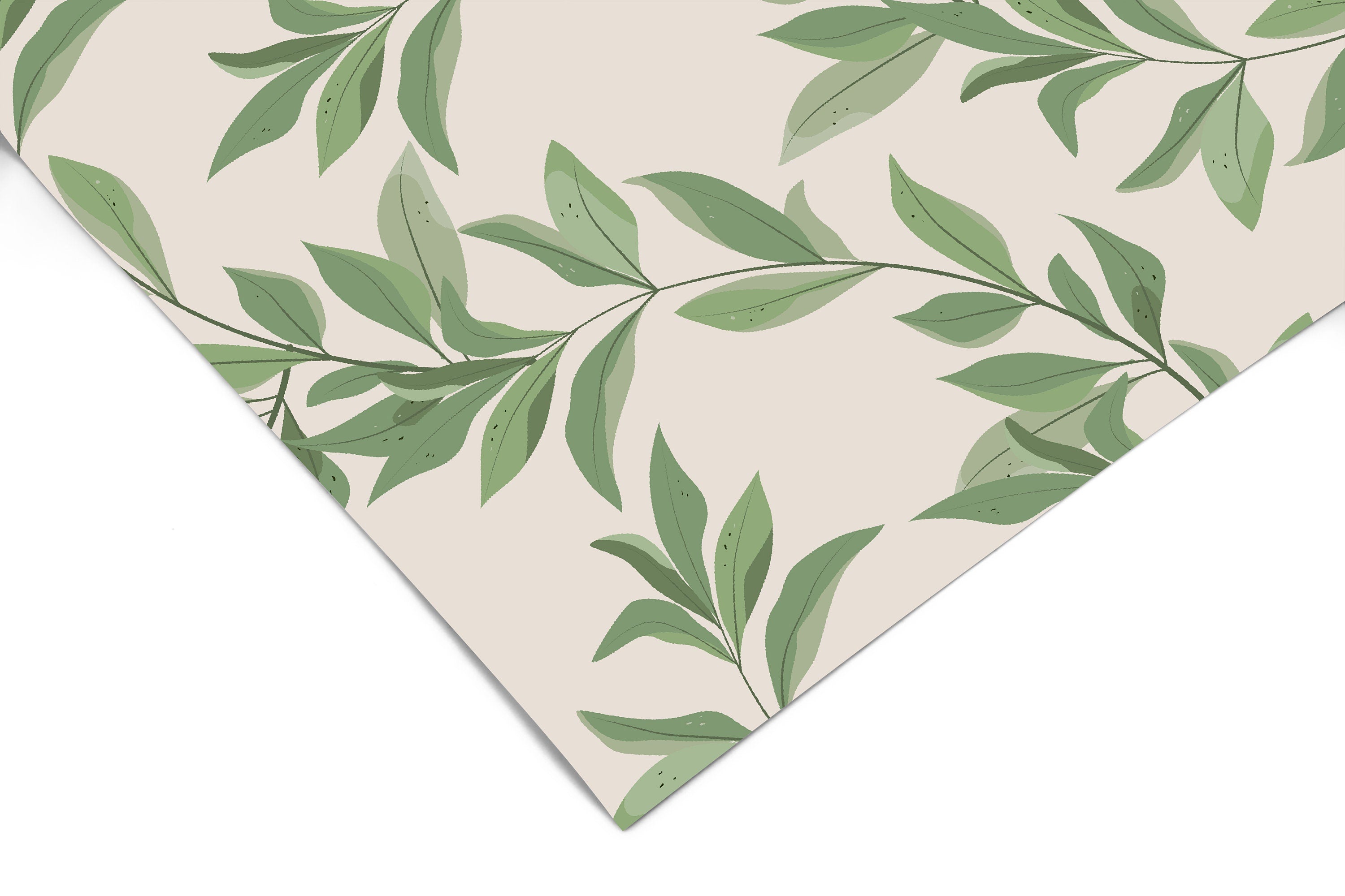 Beige Green Foliage Wallpaper | Removable Wallpaper | Peel And Stick Wallpaper | Adhesive Wallpaper | Wall Paper Peel Stick Wall Mural 2374 - JamesAndColors