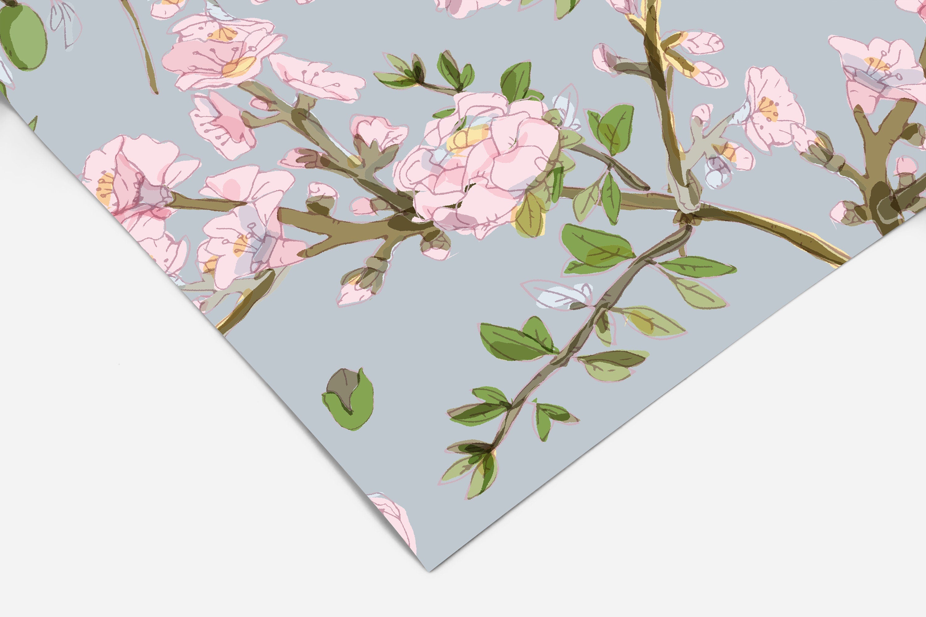 Pink Branch Floral Wallpaper | Wallpaper Peel and Stick | Removable Wallpaper | Peel and Stick Wallpaper | Wall Paper Peel And Stick | 2126 - JamesAndColors