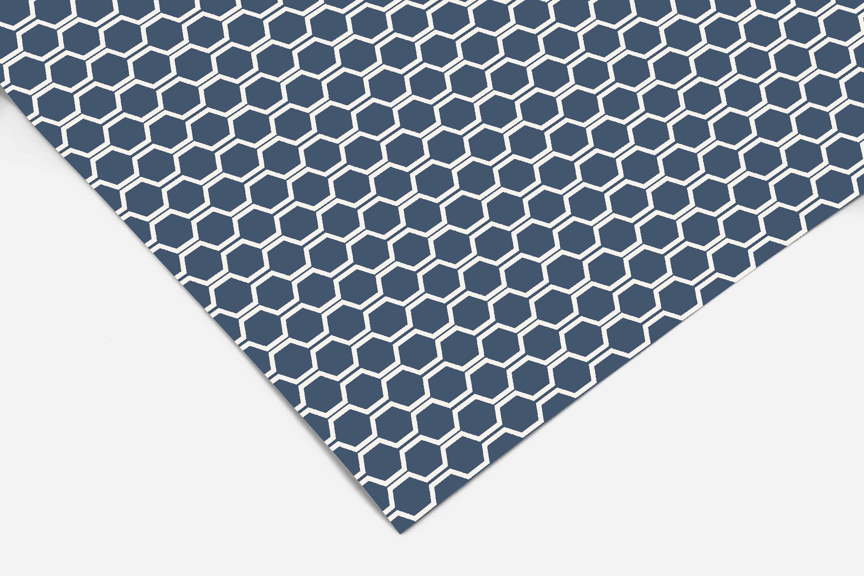 Contact Paper 179: A navy blue contact paper with a white hexagonal pattern, perfect for creating a modern, geometric aesthetic in any space. 