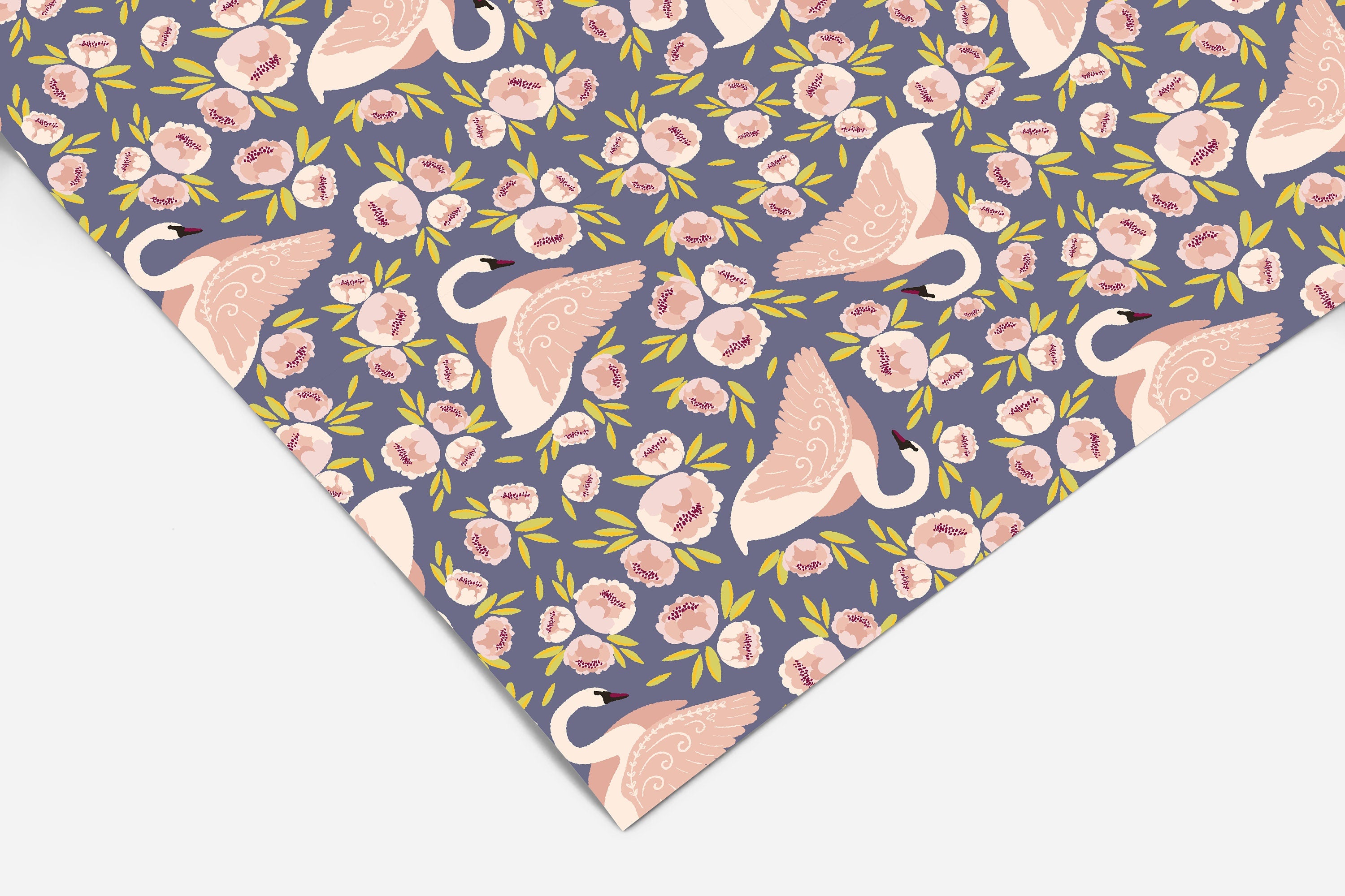 Floral Swan Contact Paper Peel And Stick Wallpaper | Removable Wallpaper | Shelf Liner | Drawer Liner | Peel and Stick Paper 181