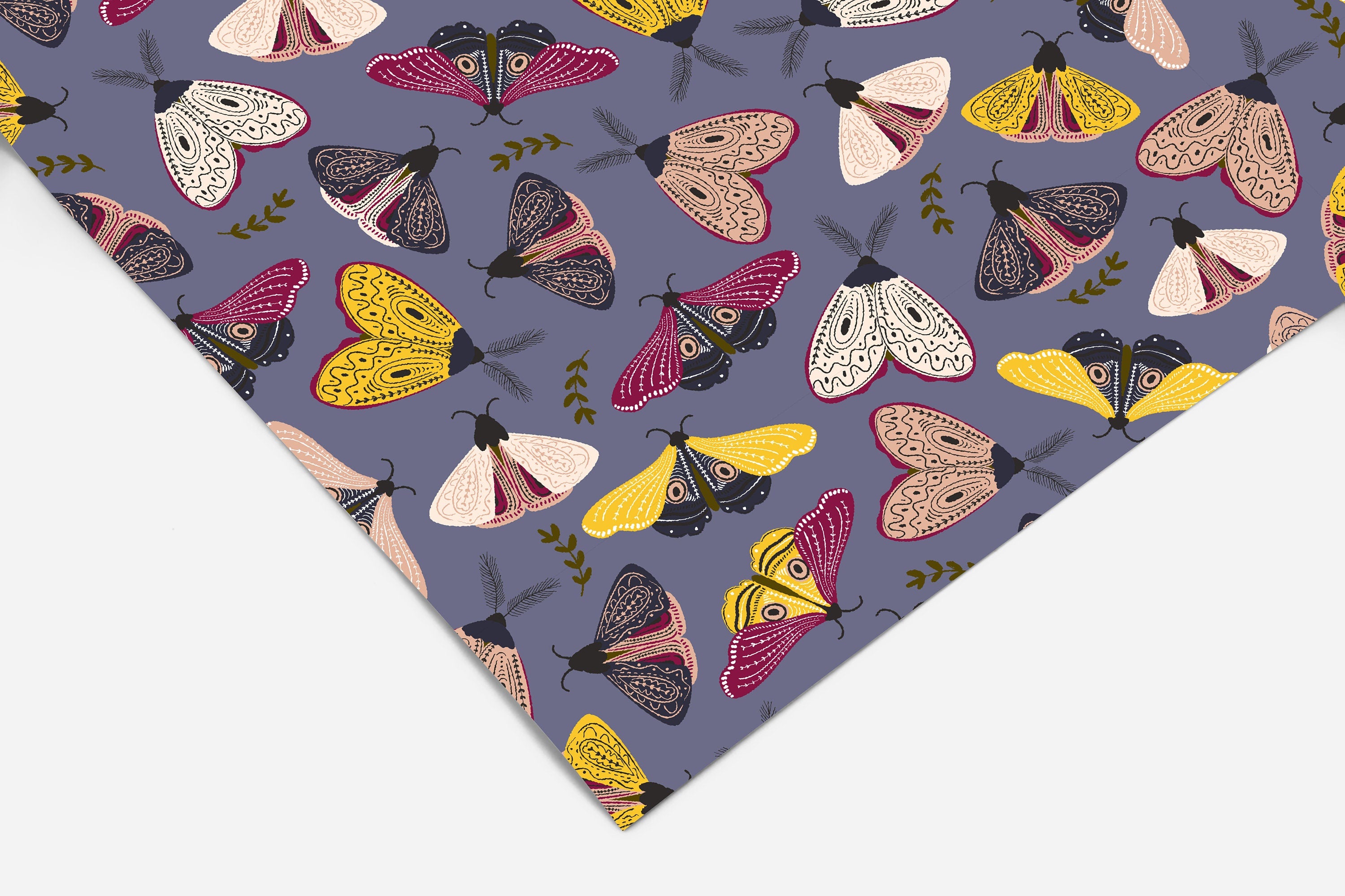 Colorful Moth Contact Paper Peel And Stick Wallpaper | Removable Wallpaper | Shelf Liner | Drawer Liner | Peel and Stick Paper 182 - JamesAndColors