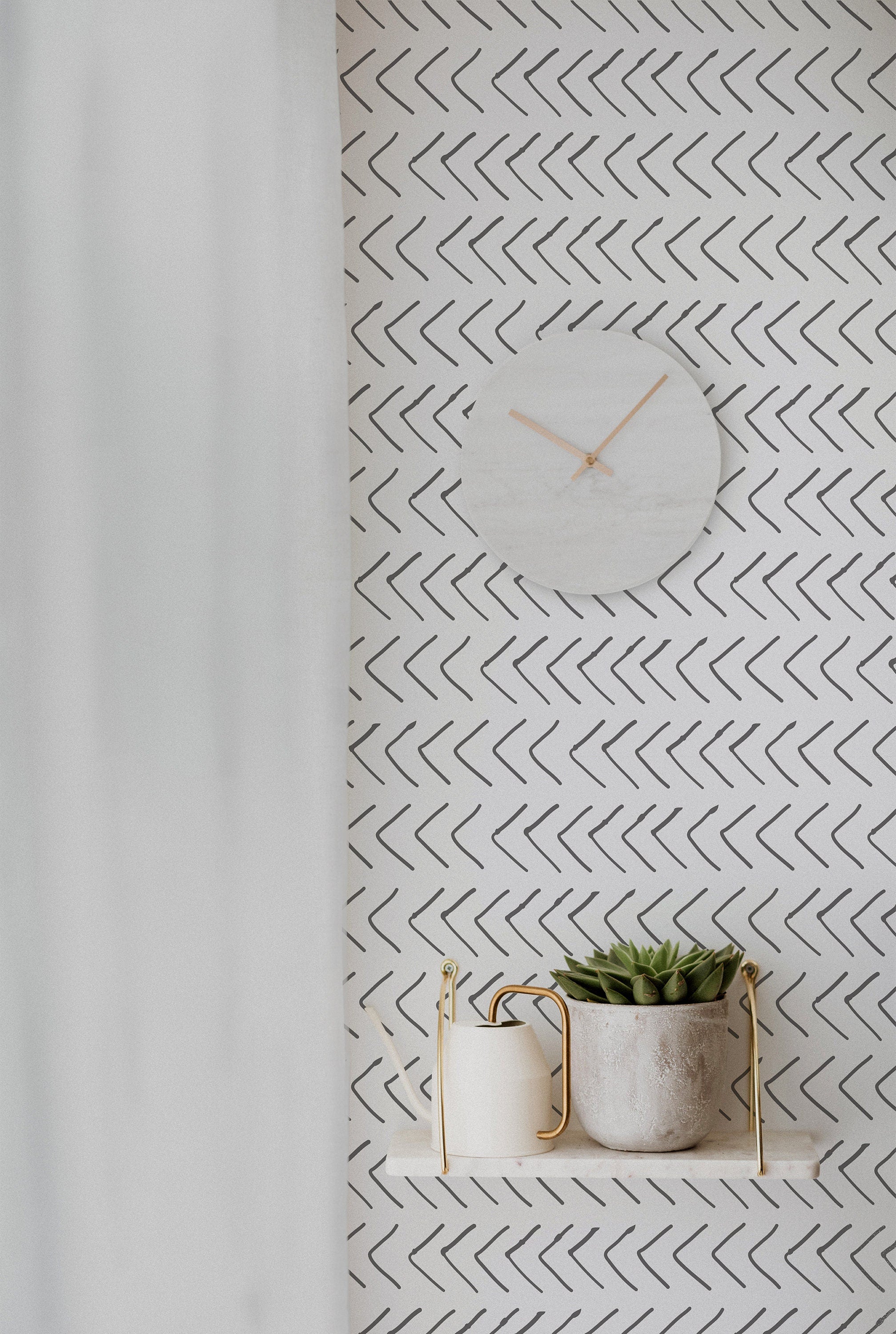 Scandinavian Line Gray White Wallpaper | Wallpaper Peel and Stick | Removable Wallpaper | Peel and Stick Wallpaper |  656 - JamesAndColors
