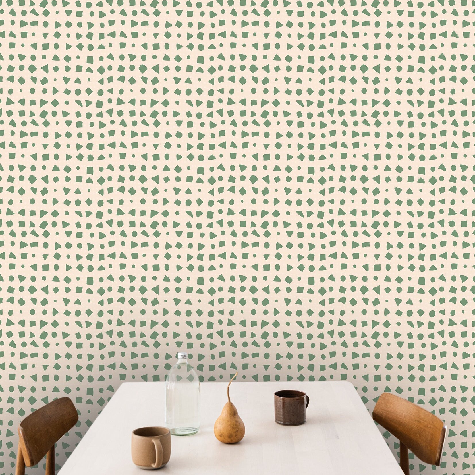 Cream And Olive Green Wallpaper | Wallpaper Peel and Stick | Removable Wallpaper | Wall Paper Peel And Stick | Wall Mural | Wall Decor 370 - JamesAndColors