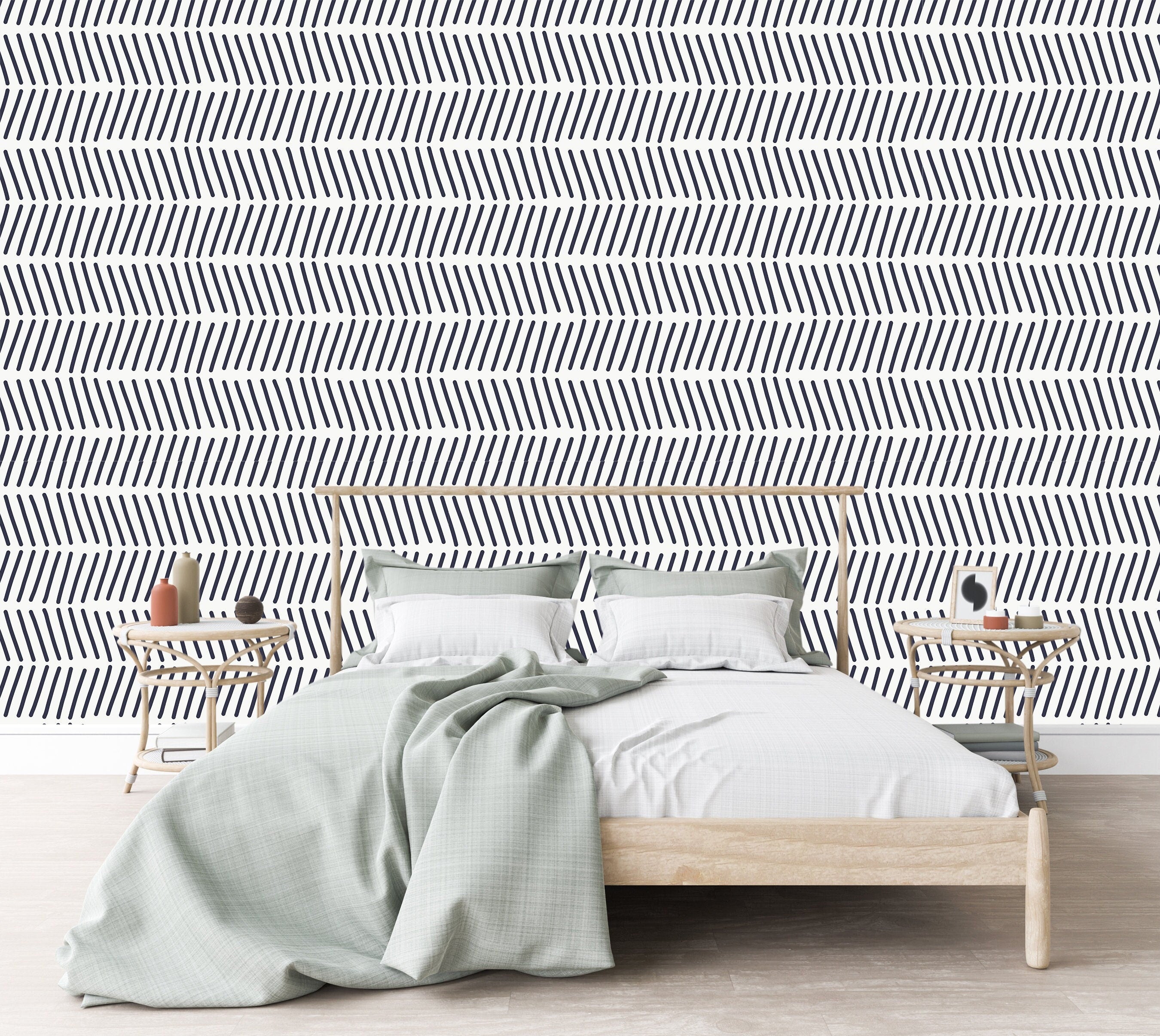 Black White Scandinavian Wallpaper | Wallpaper Peel and Stick | Removable Wallpaper | Wall Paper Peel And Stick | Wall Mural  Wall Decor 2048- JamesAndColors