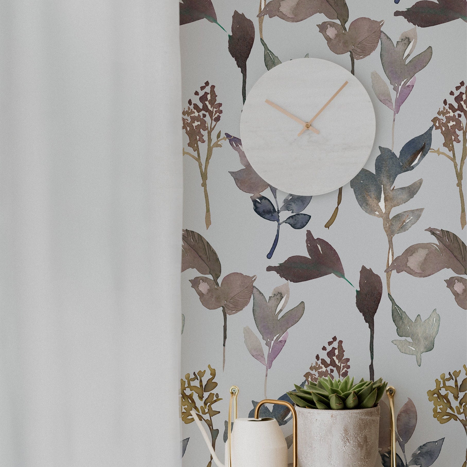 Blue Floral Wallpaper | Wallpaper Peel and Stick | Removable Wallpaper | Wall Paper Peel And Stick | Wall Mural | Wall Decor 199 - JamesAndColors