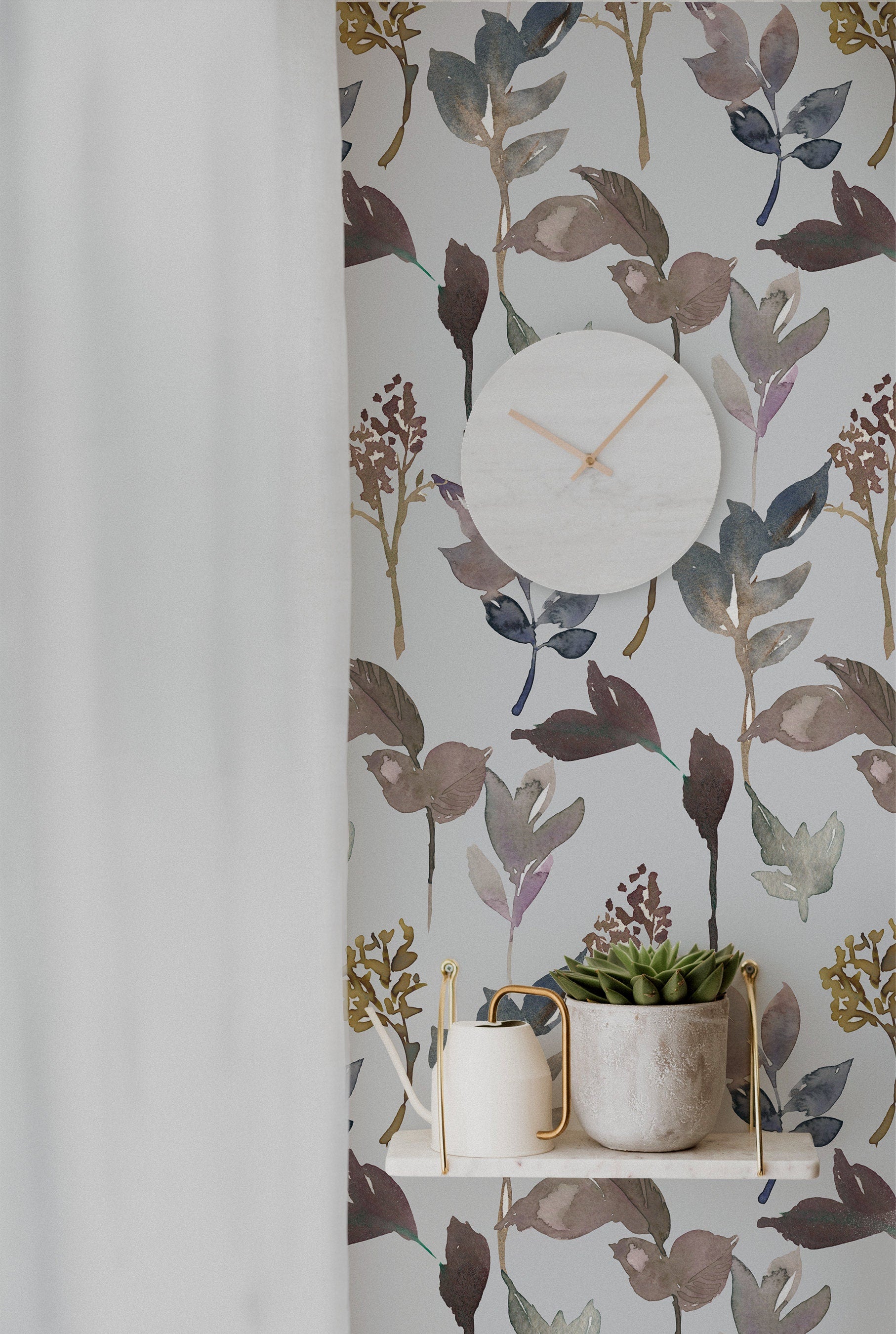 Blue Floral Wallpaper | Wallpaper Peel and Stick | Removable Wallpaper | Wall Paper Peel And Stick | Wall Mural | Wall Decor 199 - JamesAndColors