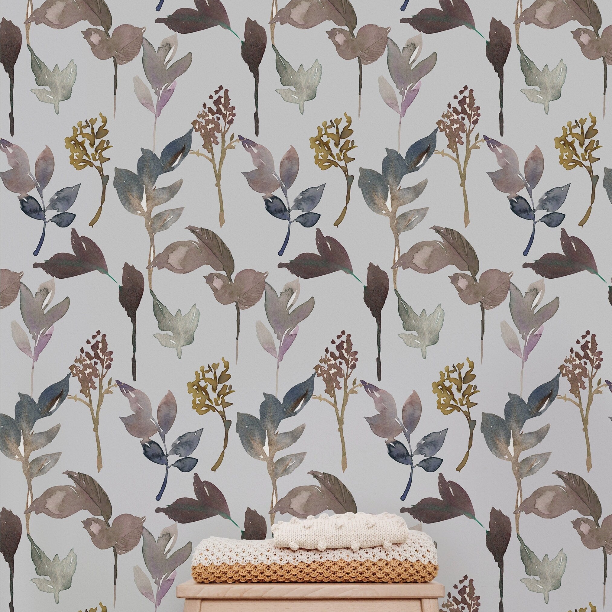 Blue Floral Wallpaper | Wallpaper Peel and Stick | Removable Wallpaper | Wall Paper Peel And Stick | Wall Mural | Wall Decor 199 - JamesAndColors