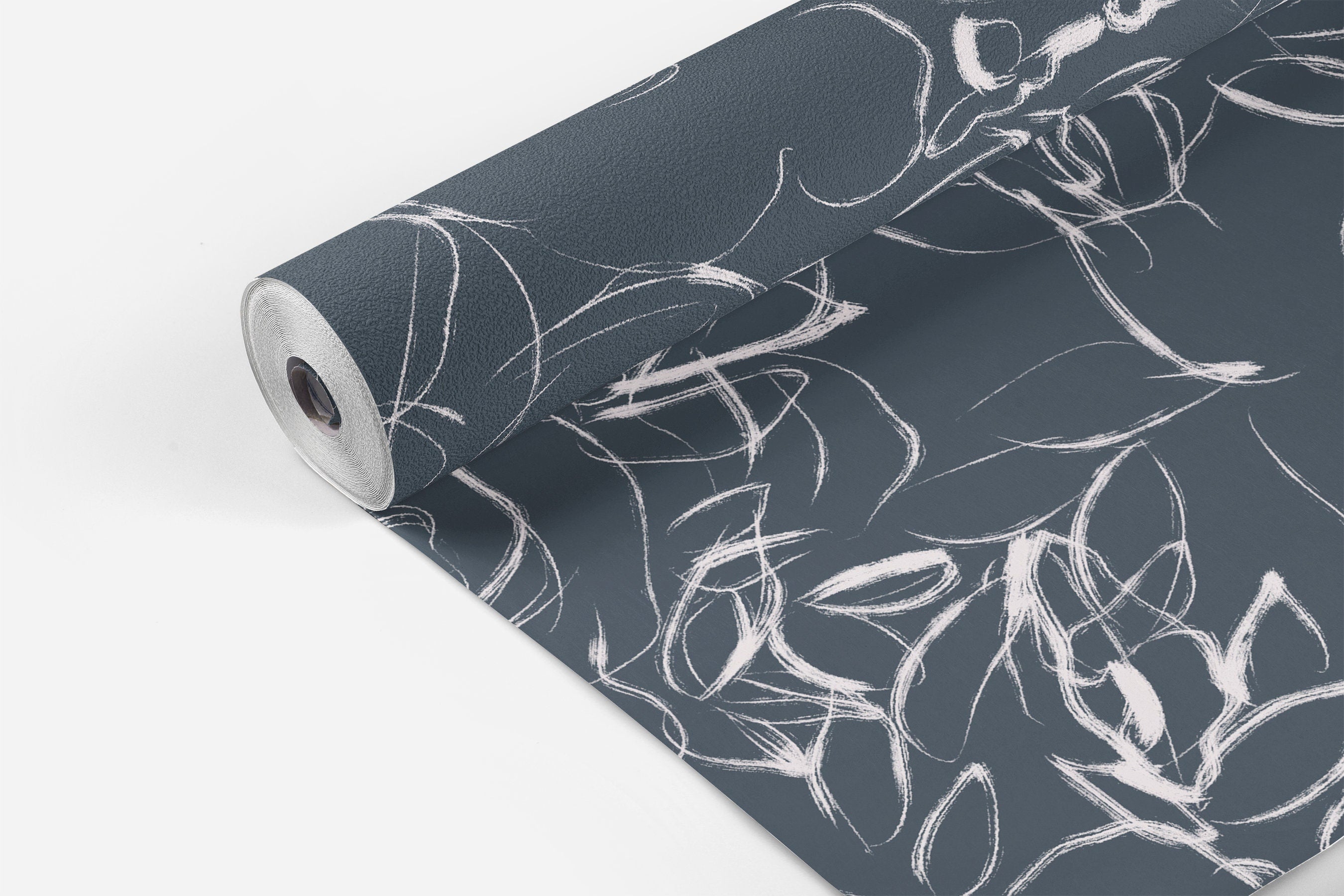 Navy White Floral Wallpaper | Wallpaper Peel and Stick | Removable Wallpaper | Wall Paper Peel And Stick | Wall Mural | Wall Decor 196 - JamesAndColors