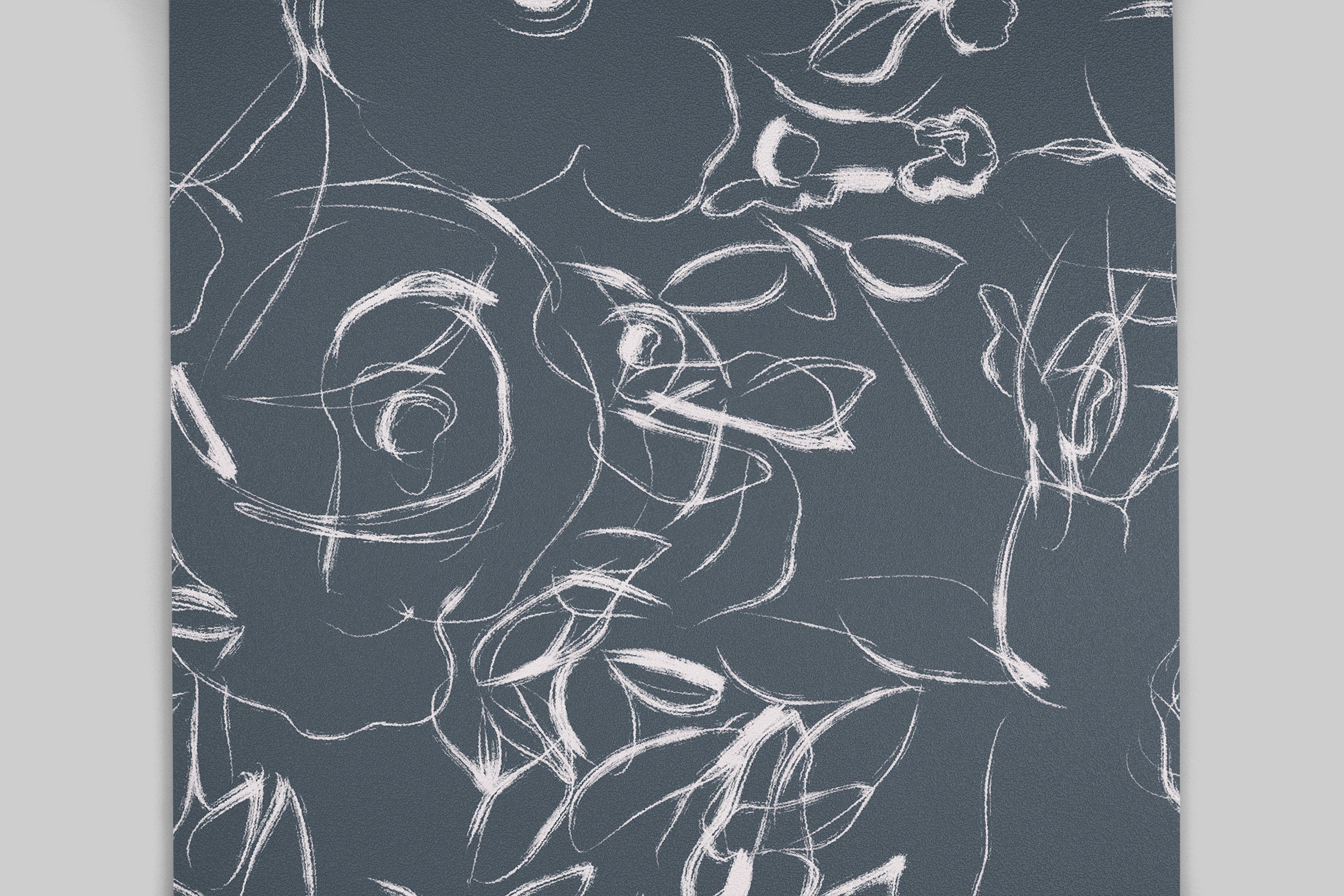 Navy White Floral Wallpaper | Wallpaper Peel and Stick | Removable Wallpaper | Wall Paper Peel And Stick | Wall Mural | Wall Decor 196 - JamesAndColors