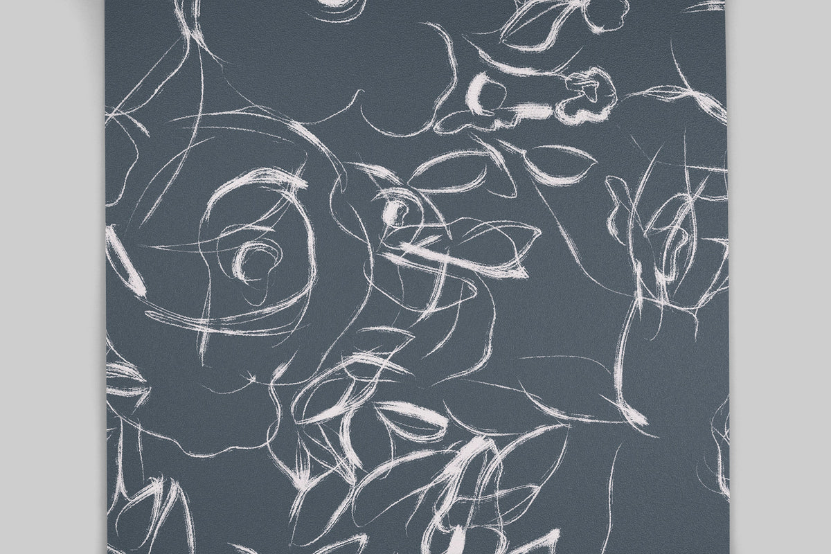 Navy White Floral Wallpaper | Wallpaper Peel and Stick | Removable ...